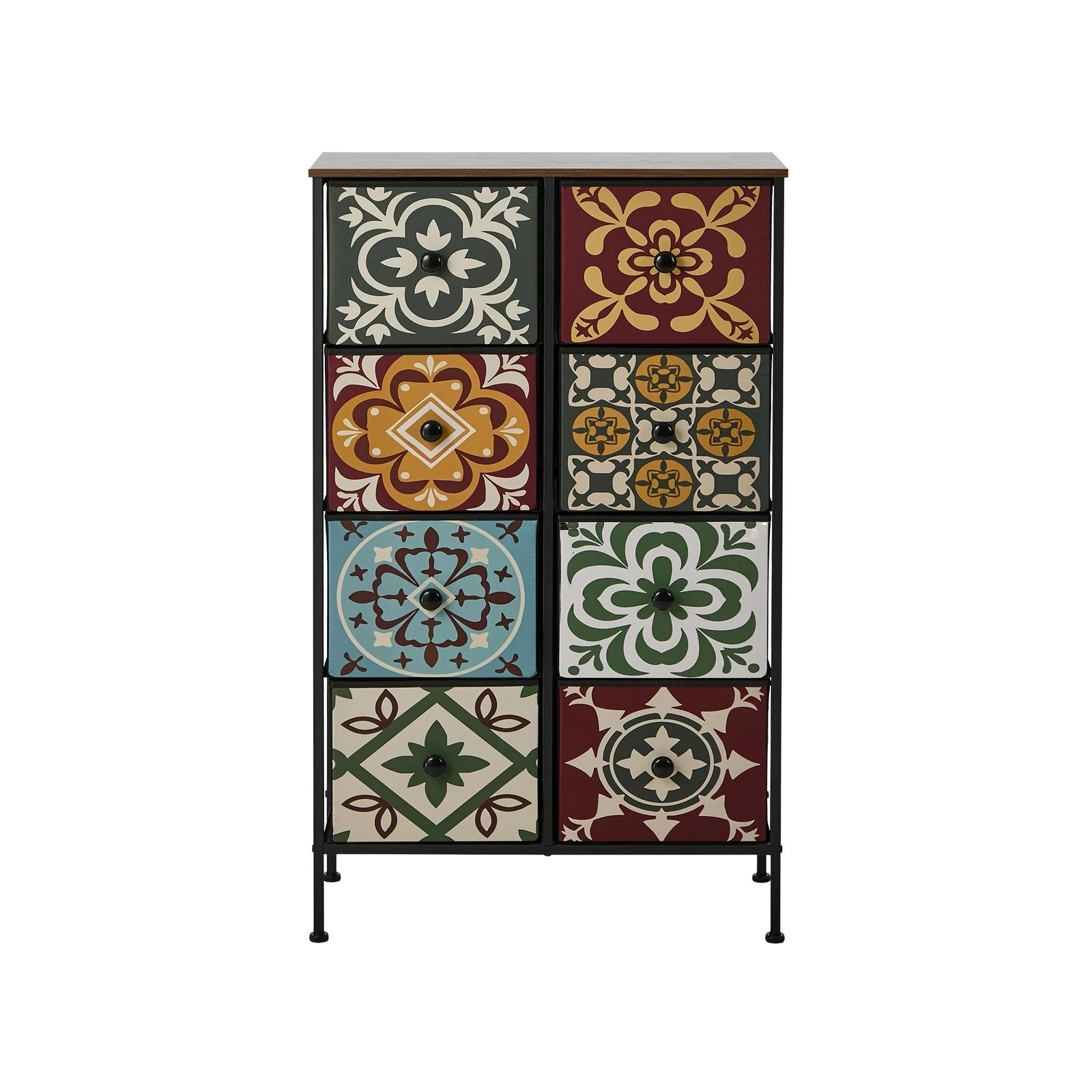 6 Oikiture 8 Chest Of Drawers Retro Tallboy Dresser Multi-Storage Foldable Fabric - Multi, 6 of 6