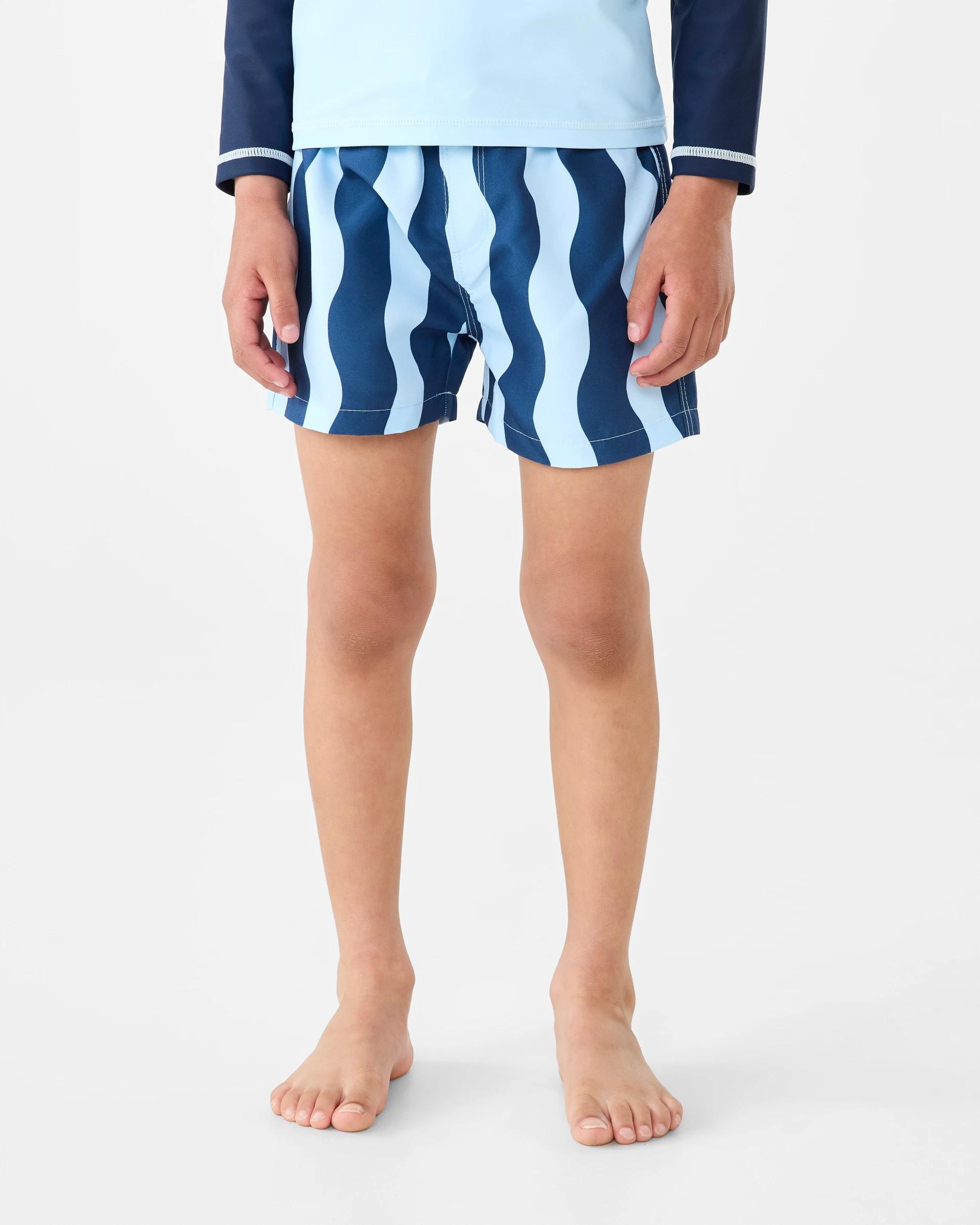 1 Printed Swim Boardshorts Blu Waves, 1 of 6