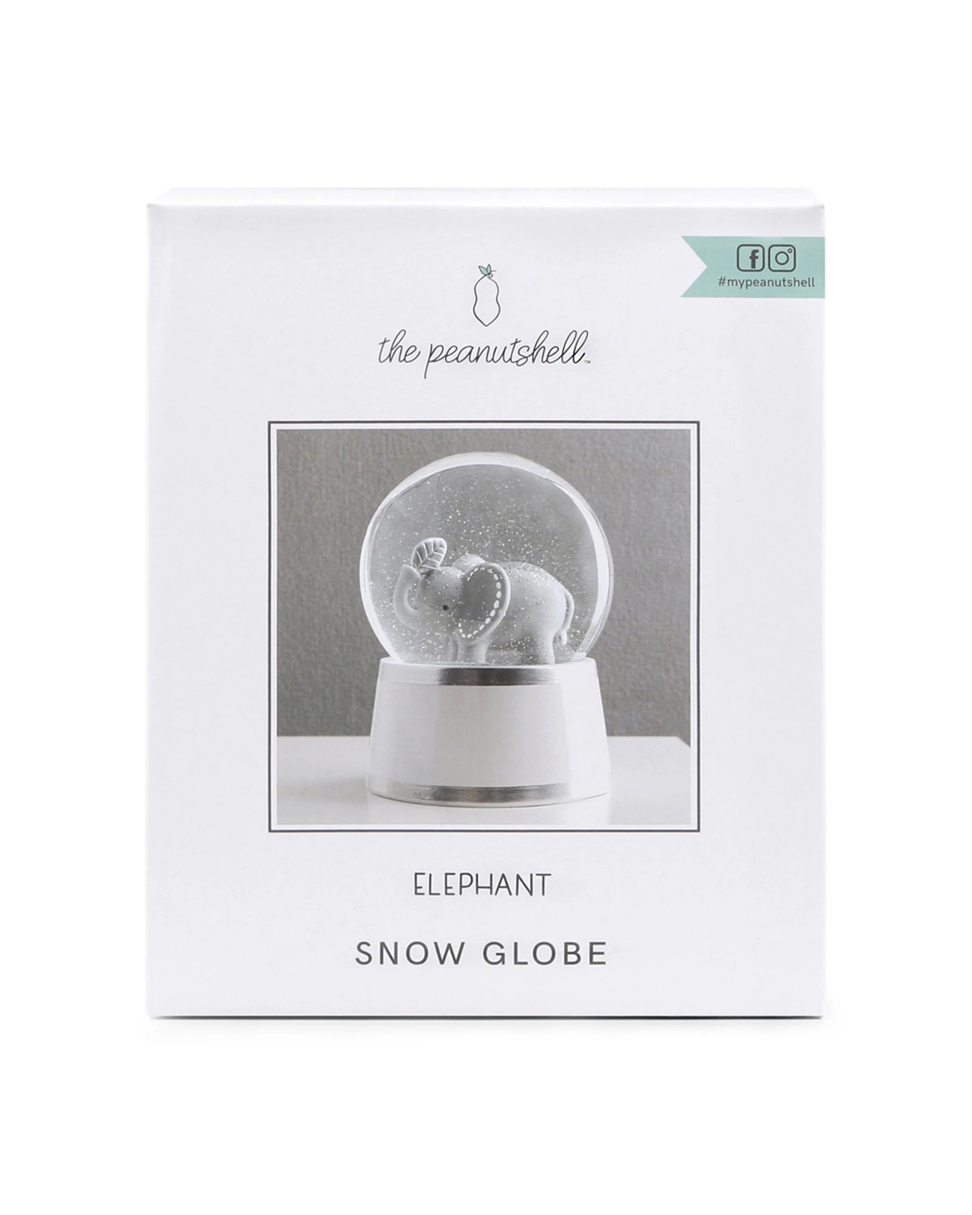 1 The Peanutshell 16cm Resin Snow Globe Ornament Display Elephant - Multi, 1 of 2