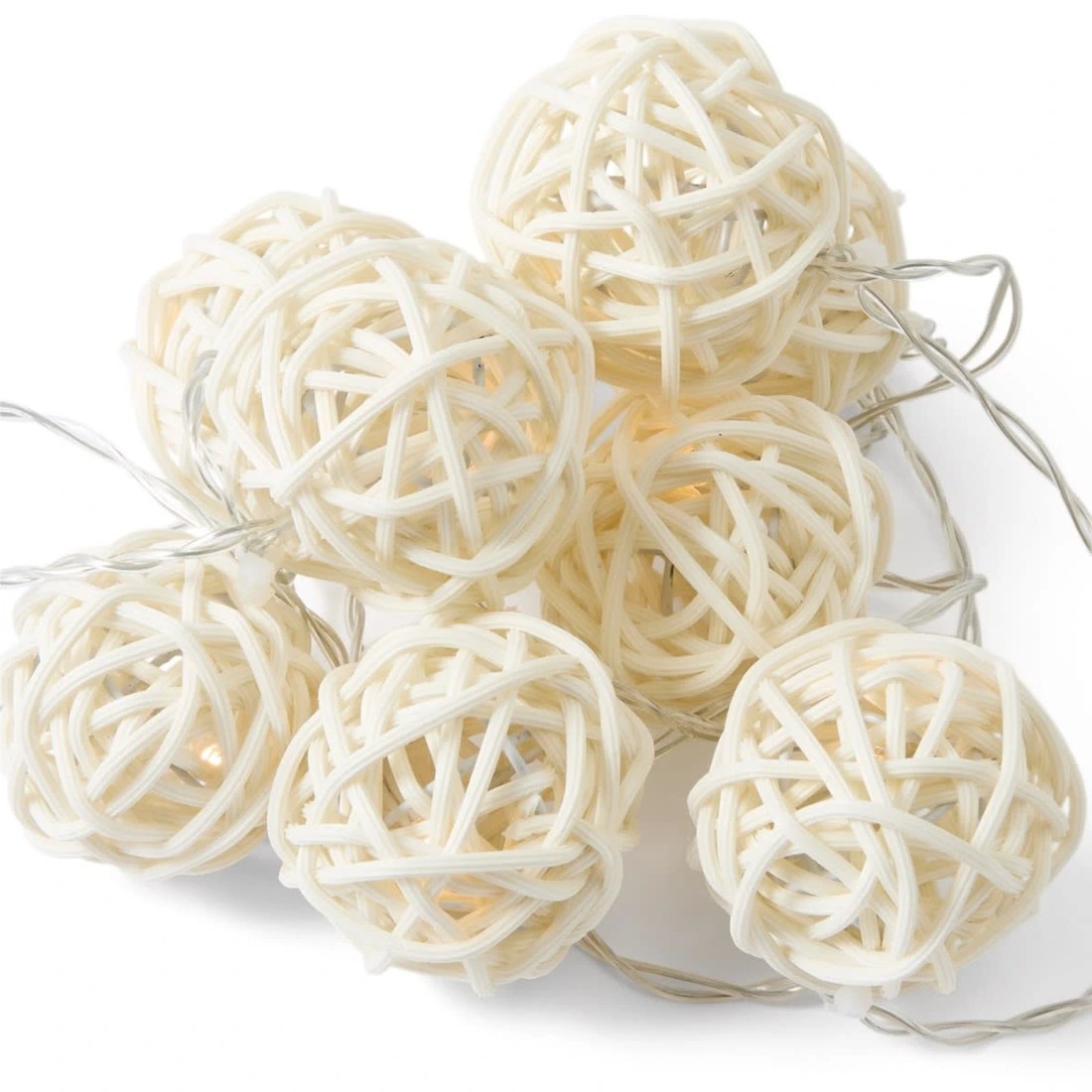 6 Rattan Look String Lights, 6 of 8