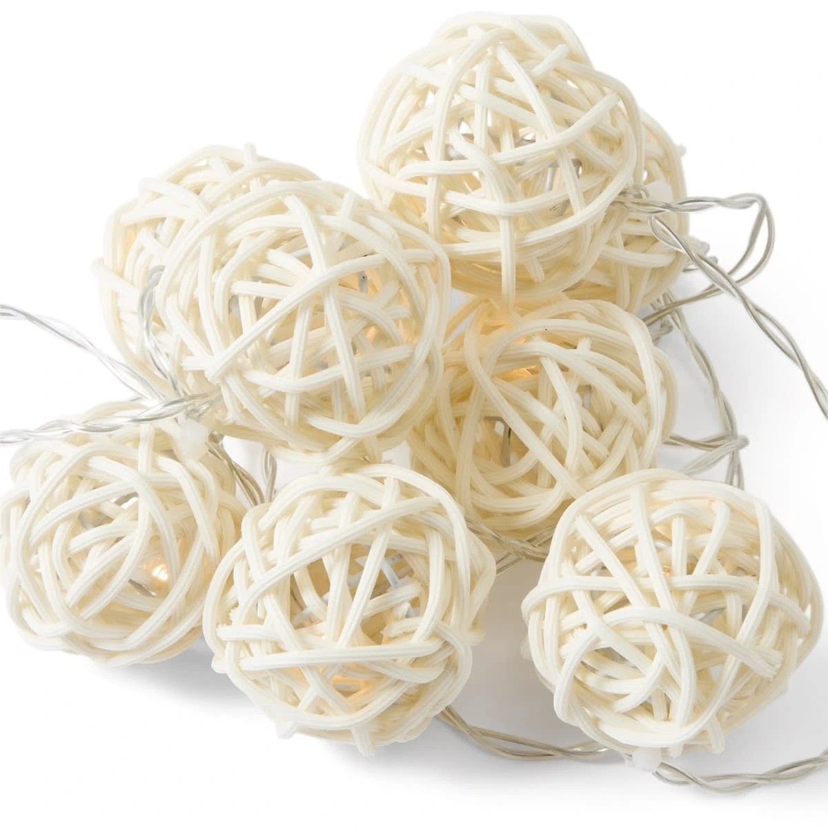 6 Rattan Look String Lights, 6 of 8