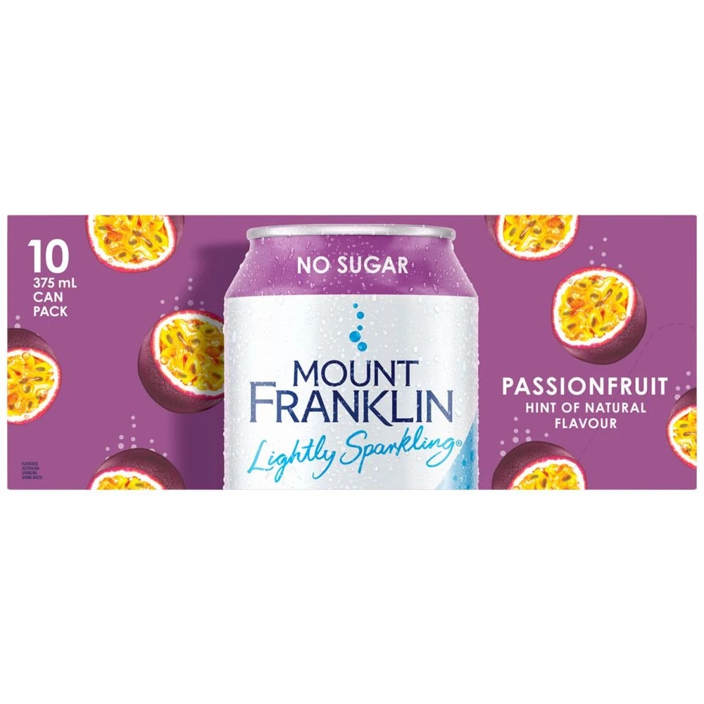 4 Mt Franklin Lightly Sparkling Passionfruit Cans 375mL 20 Pack, 4 of 5