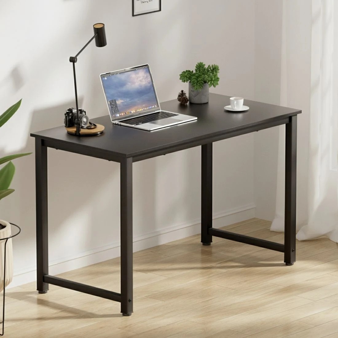 4 Artiss Computer Desk 120cm Executive Office Chairs Set PU Leather Low Back - Black, 4 of 6