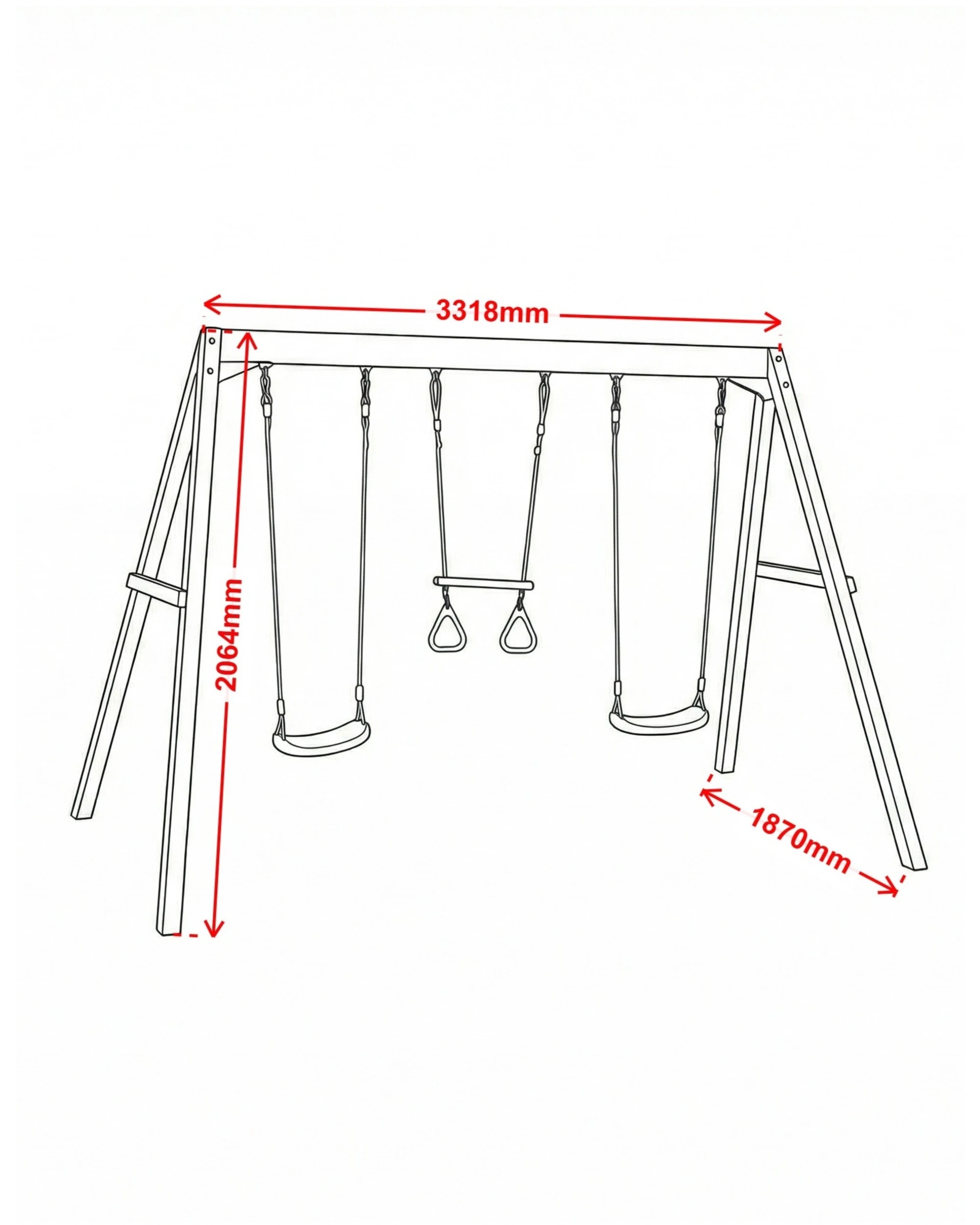 2 Hide & Seek Kids Waratah Timber Swing Set - Sage - Green, 2 of 4