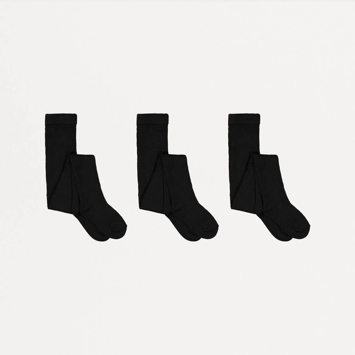 2 3 Pack School Cotton Rich Tights Black, 2 of 3