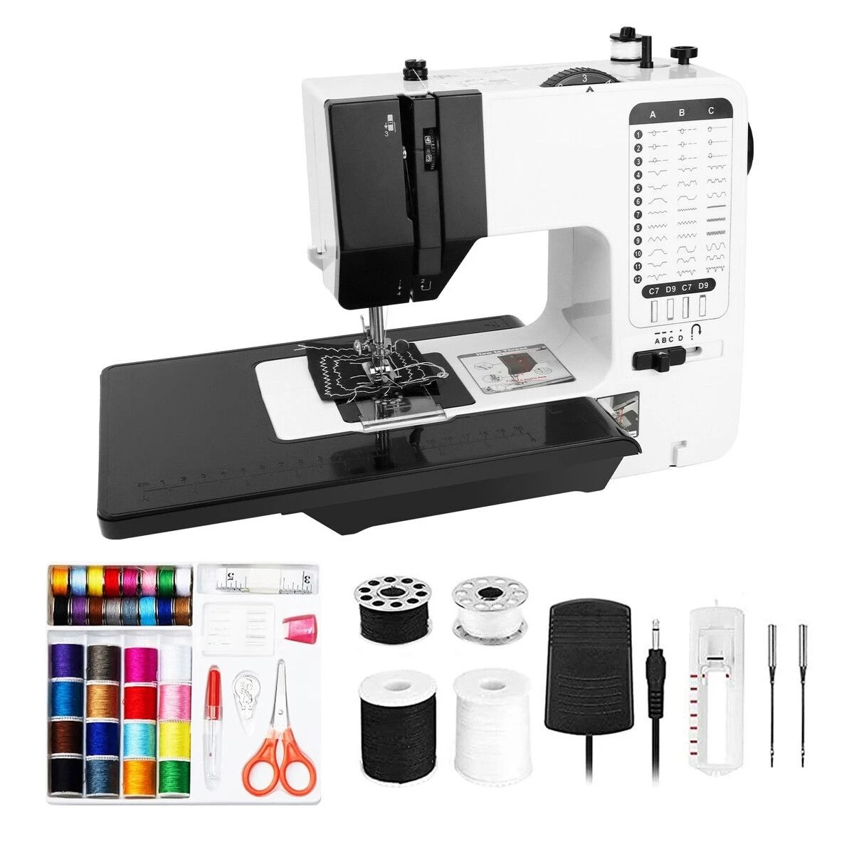 3 Ausway Mini Sewing Machine Electric Reverse Stitching Portable 38 Stitch Patterns, 3 of 7