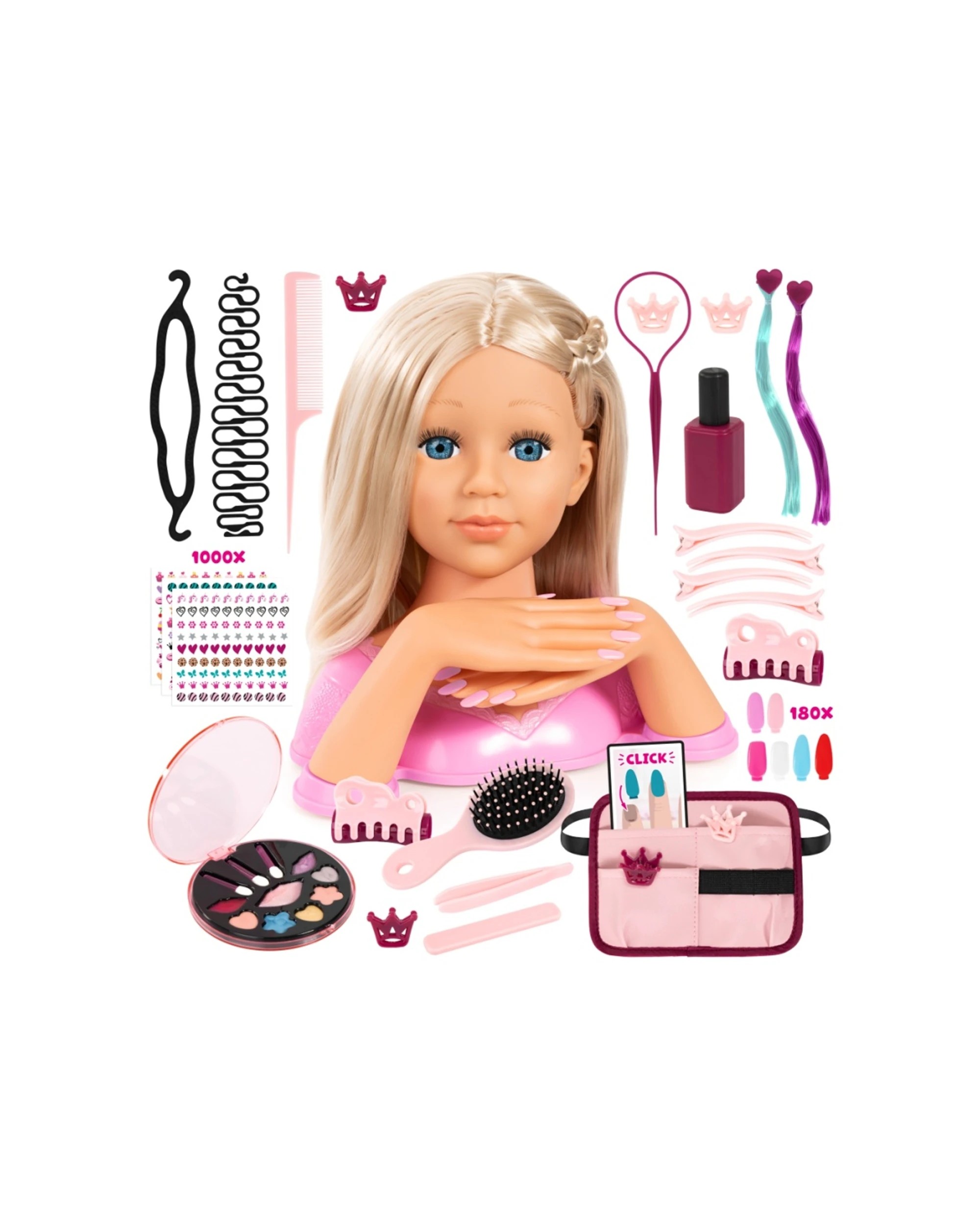 1 Bayer Charlene Supermodel Magic Nails Styling Head With Make Up 27cm - Multi, 1 of 7