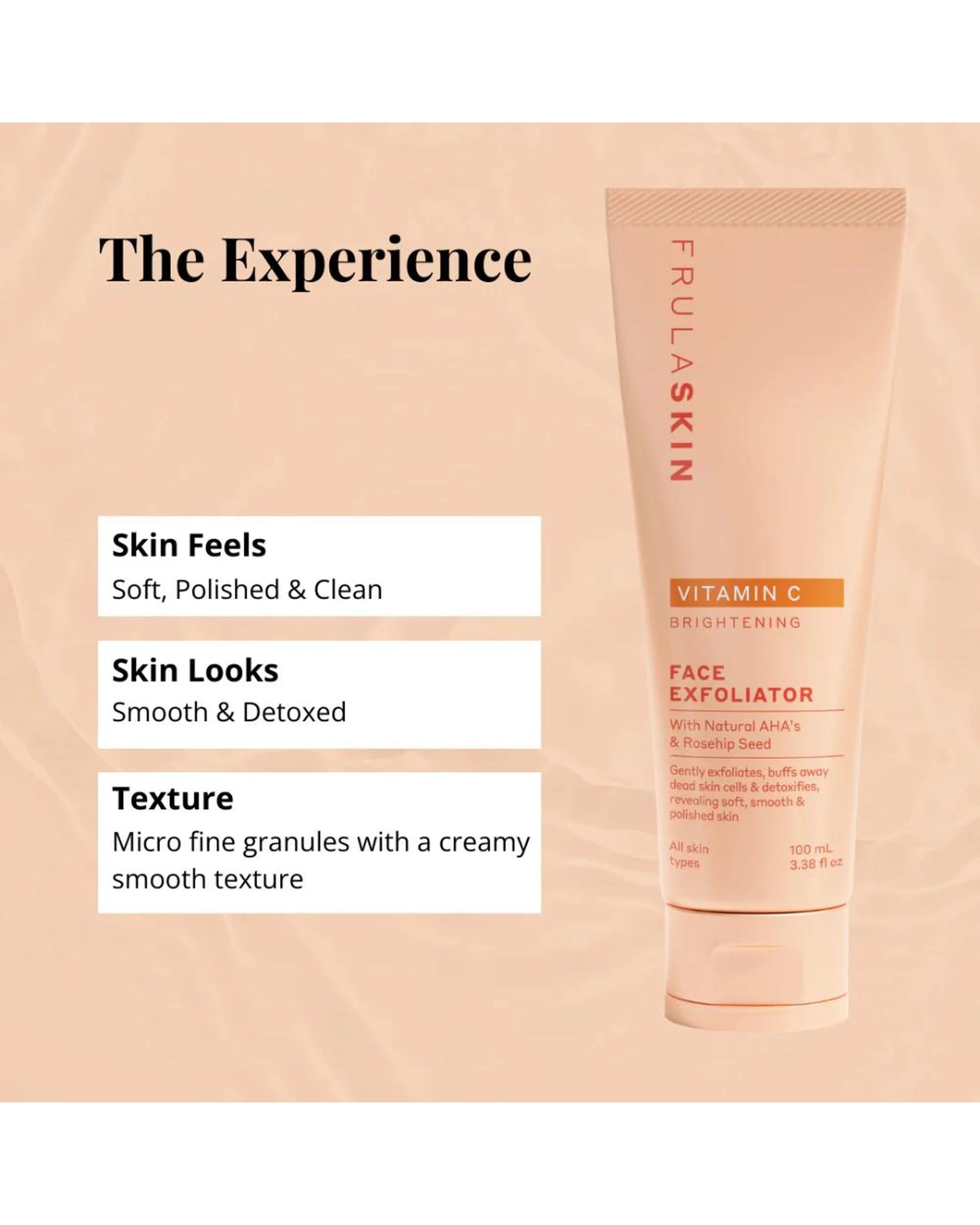 6 3 x Frula Skin Vitamin C Brightening Face Exfoliator with AHAs & Jojoba Oil 100mL, 6 of 7