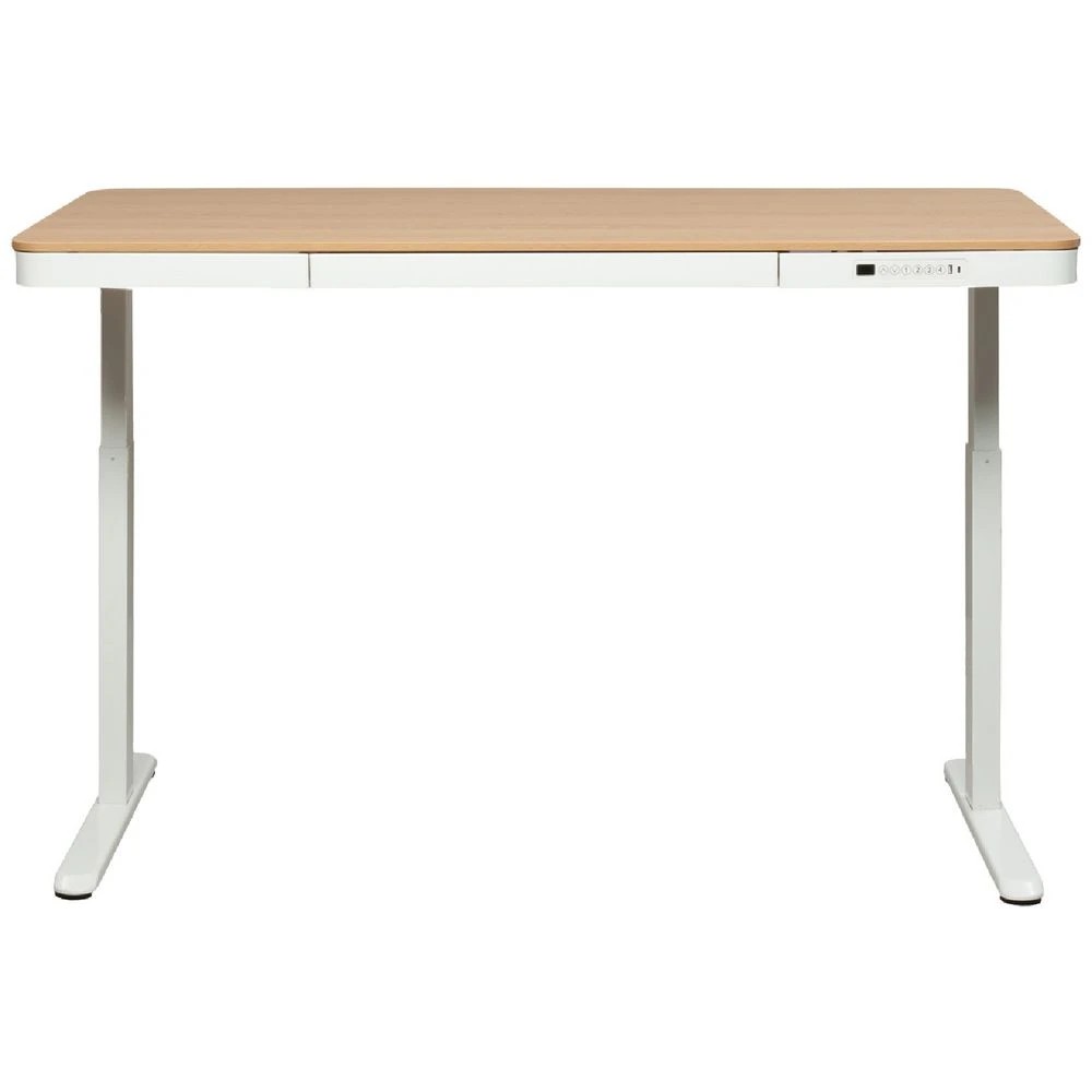 3 Newhaven Electric Sit Stand Desk with Drawer 1500mm White/Oak Desks, Tables and Workstations, 3 of 10