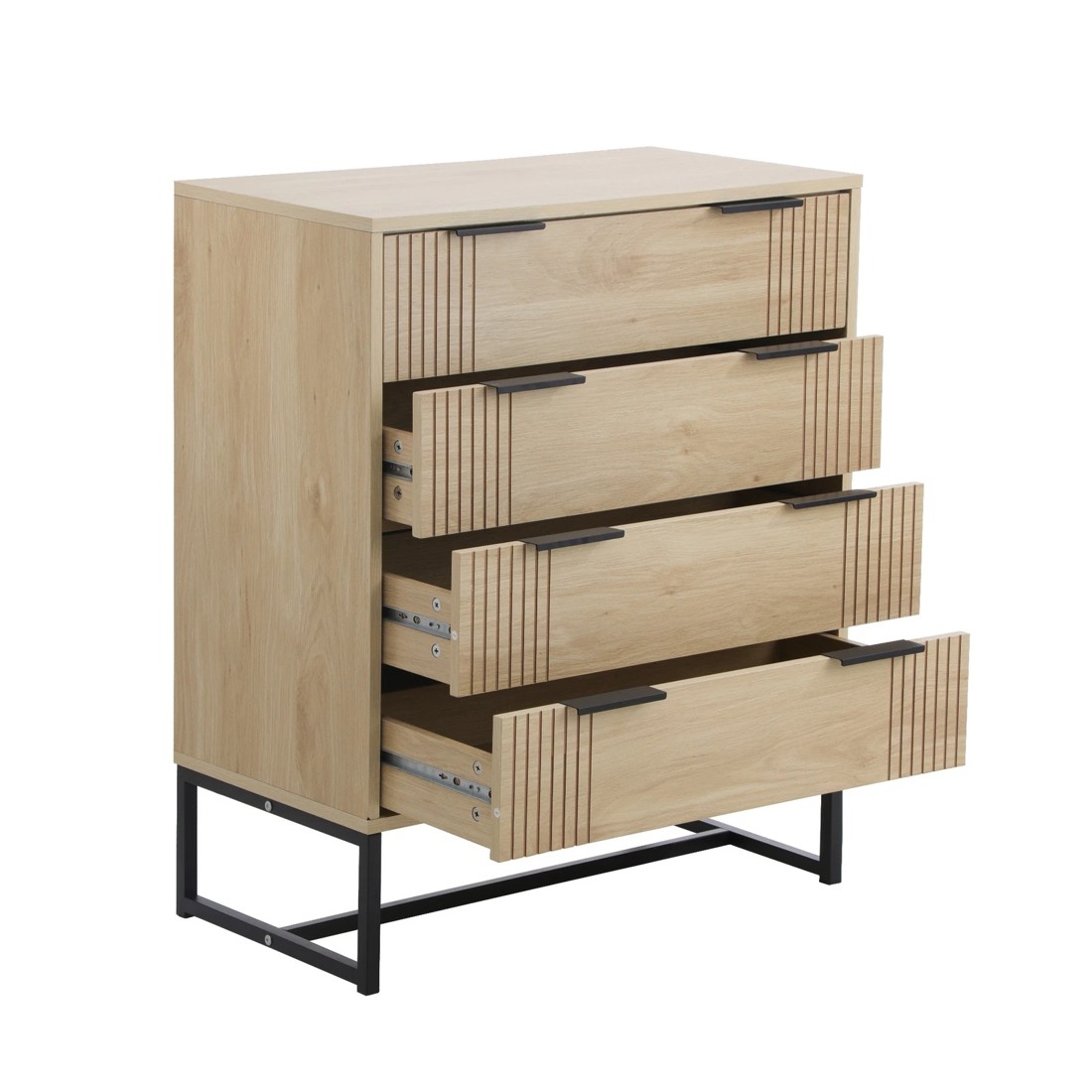 8 Oikiture 4 Chest Of Drawers Storage Cabinet Dresser Table
 - Natural, 8 of 10
