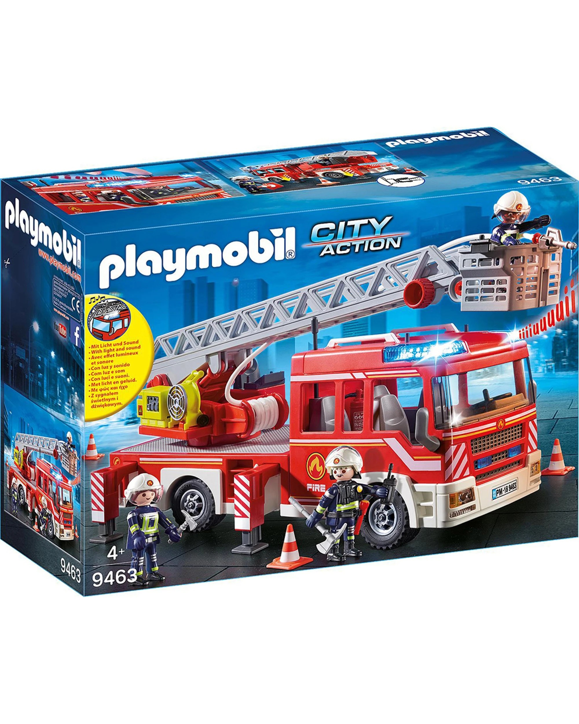 Playmobil Fire Engine With Ladder Kids Childrens Toy Playset - Red - Kmart