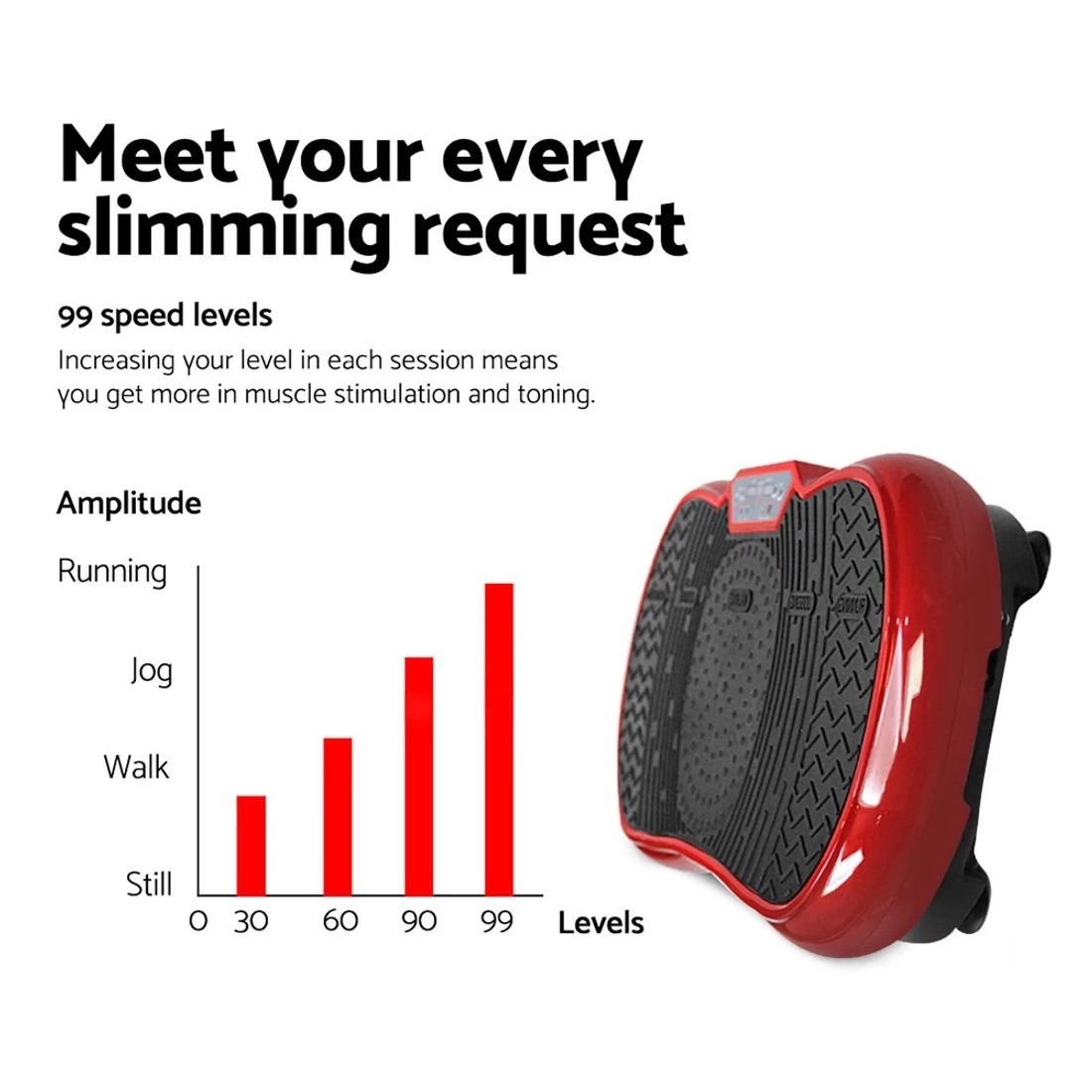 3 Everfit Vibration Machine Platform Resistance Rope Home Fitness - Brown, 3 of 8