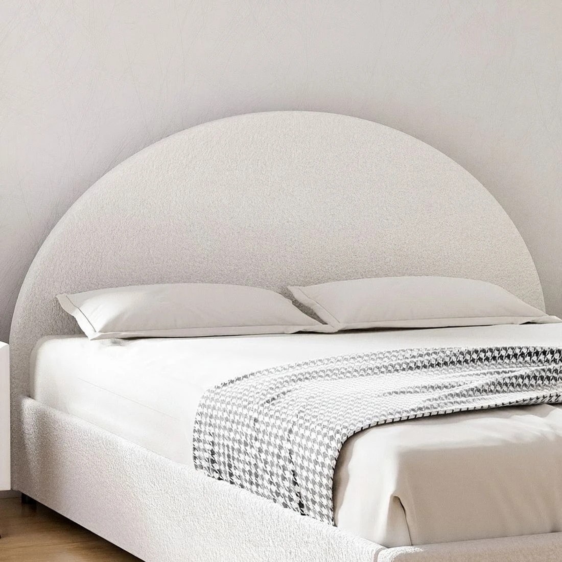 4 Artiss Bed Frame Gas Lift Strorage Beds Base Platform Boucle Fabric Queen ELLA - Beige, 4 of 7