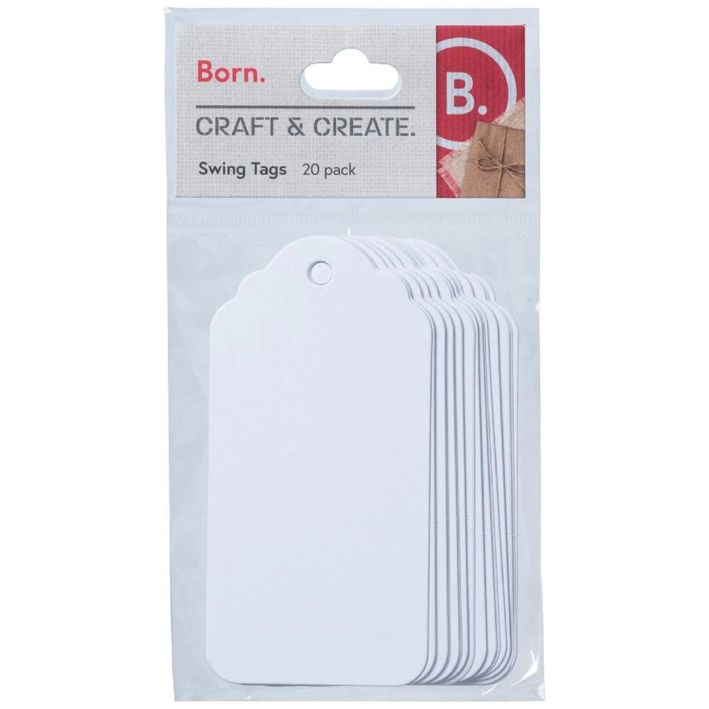 1 Born Swing Tags 20 Pack White, 1 of 2