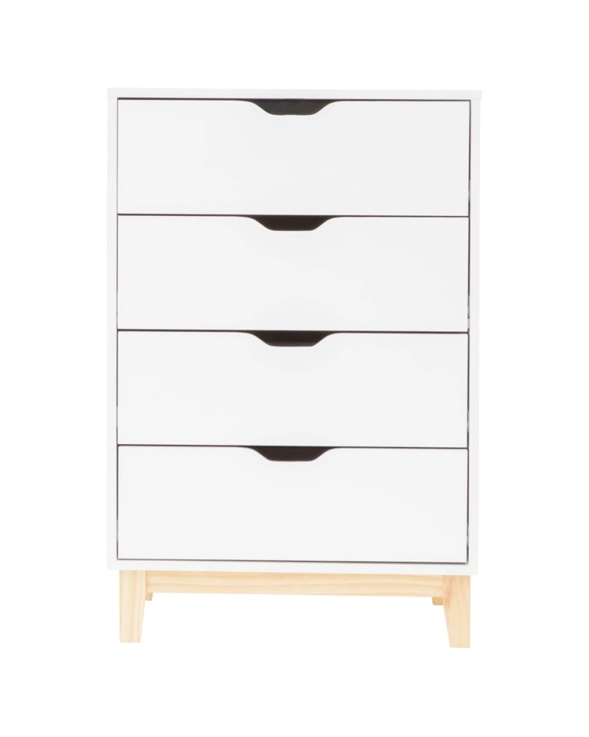 3 Alpine Bay Alma Scandi 4 Drawer Chest Laminated Pinewood Legs Storage - White, 3 of 5