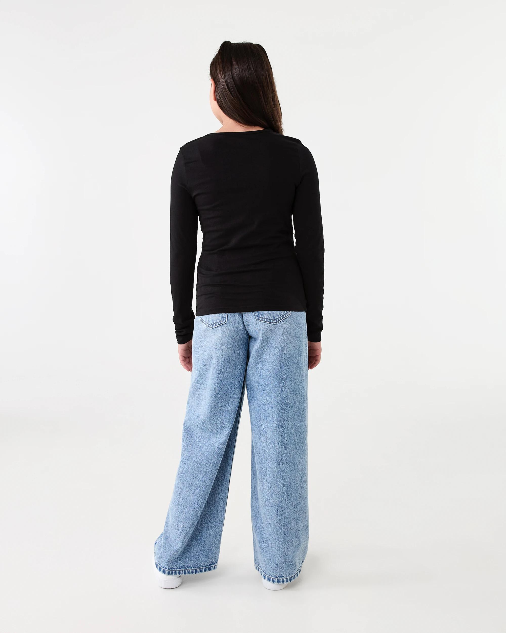 6 Plain Long Sleeve T-shirt Black, 6 of 6