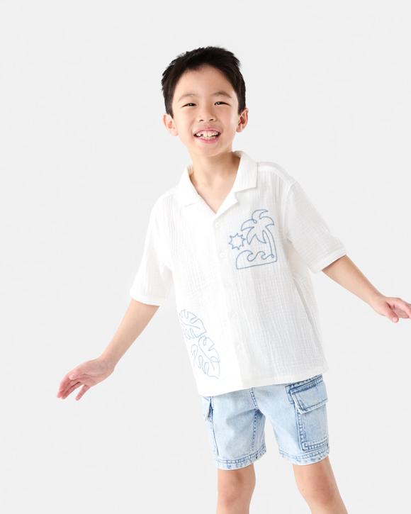 Short Sleeve Embroidery Resort Shirt