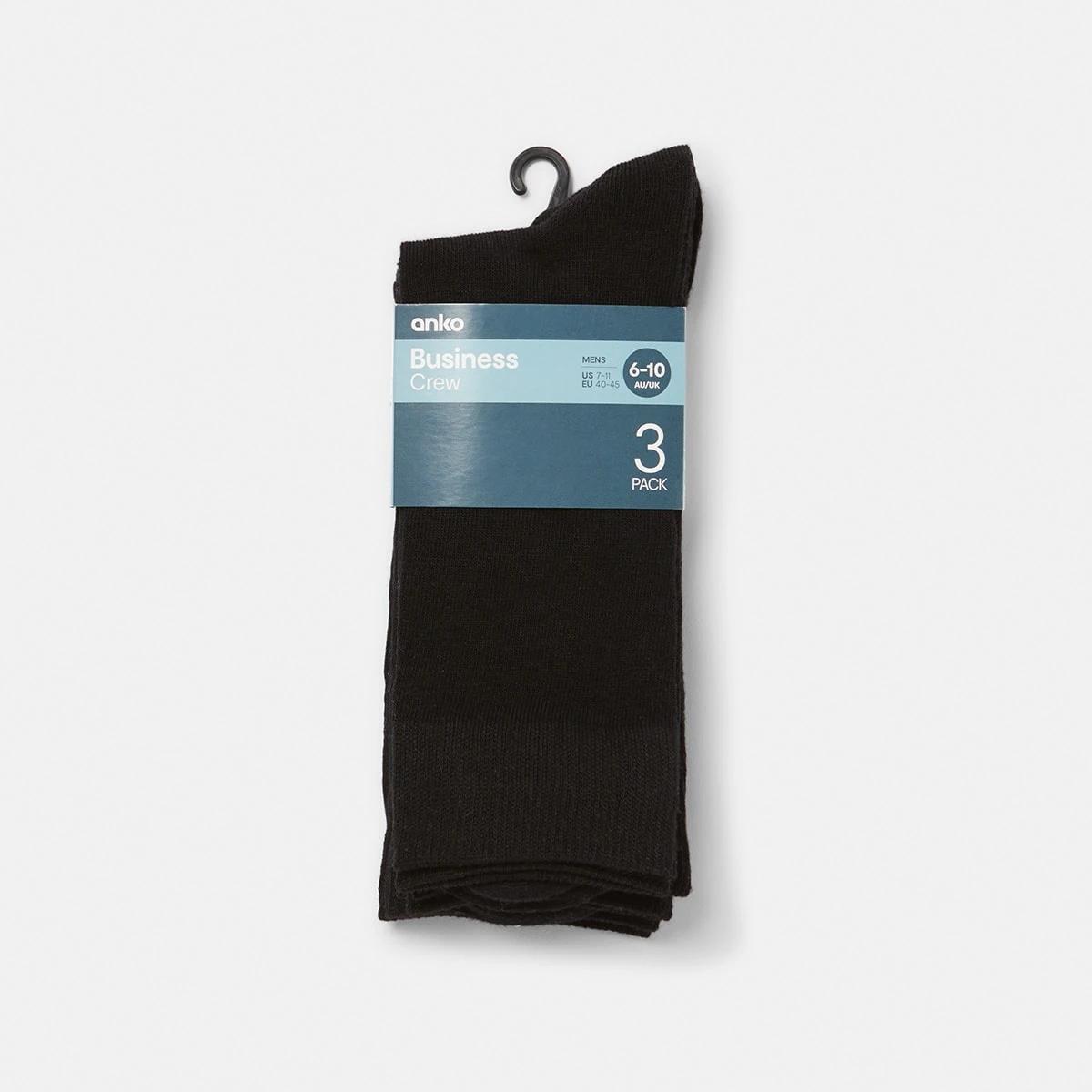 3 3 Pack Business Socks BLACK, 3 of 3