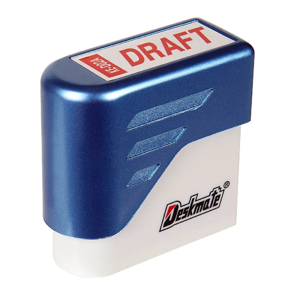 2 Deskmate Pre-Inked Office Stamps Draft Red, 2 of 3