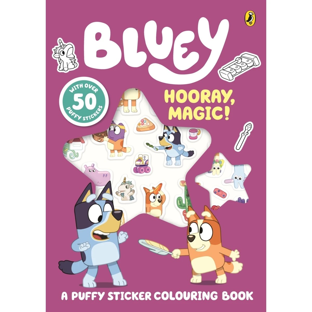 1 Bluey: Hooray, Magic! A Puffy Sticker Colouring Book
