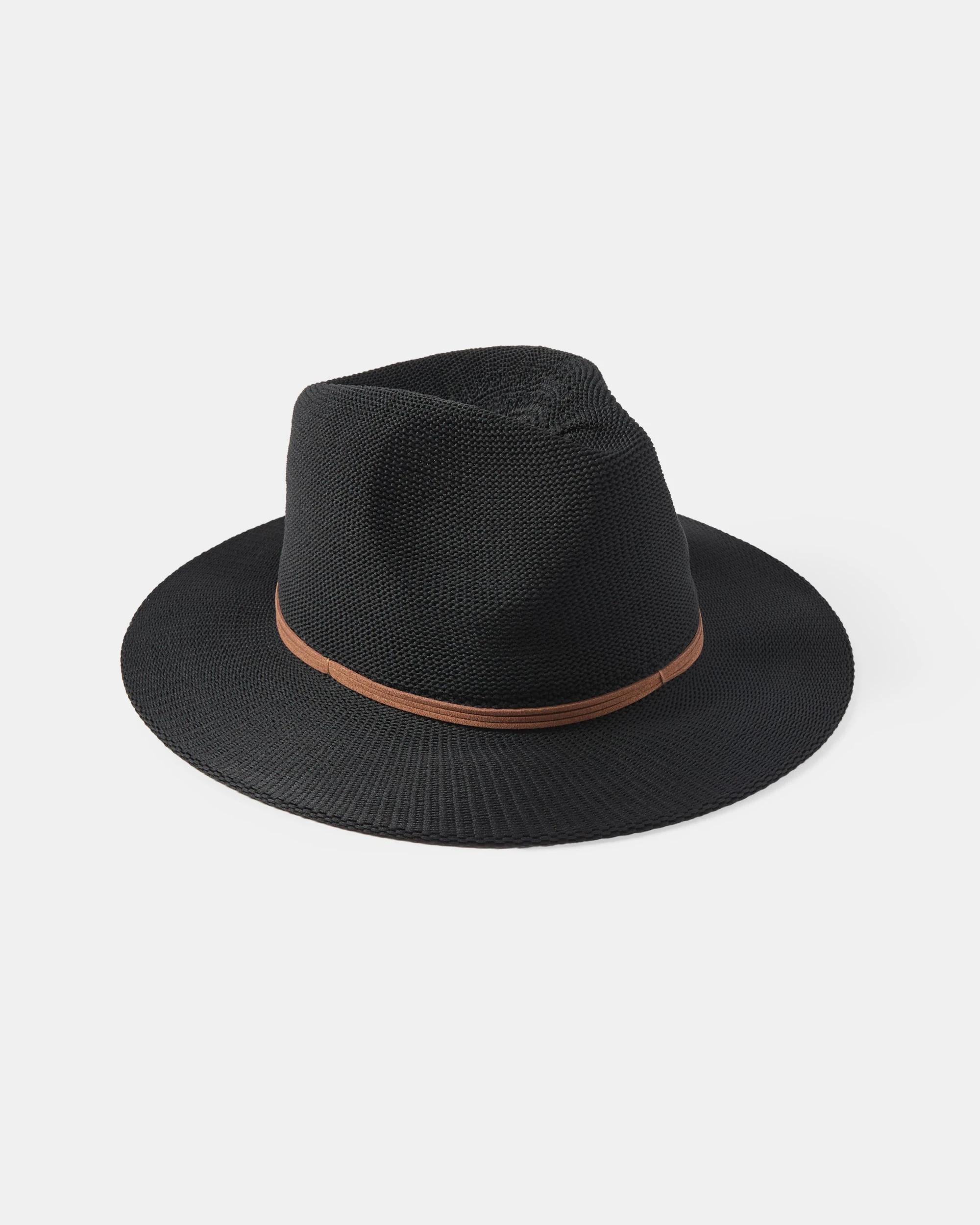 1 Metal Trim Fedora Hat Black, 1 of 3