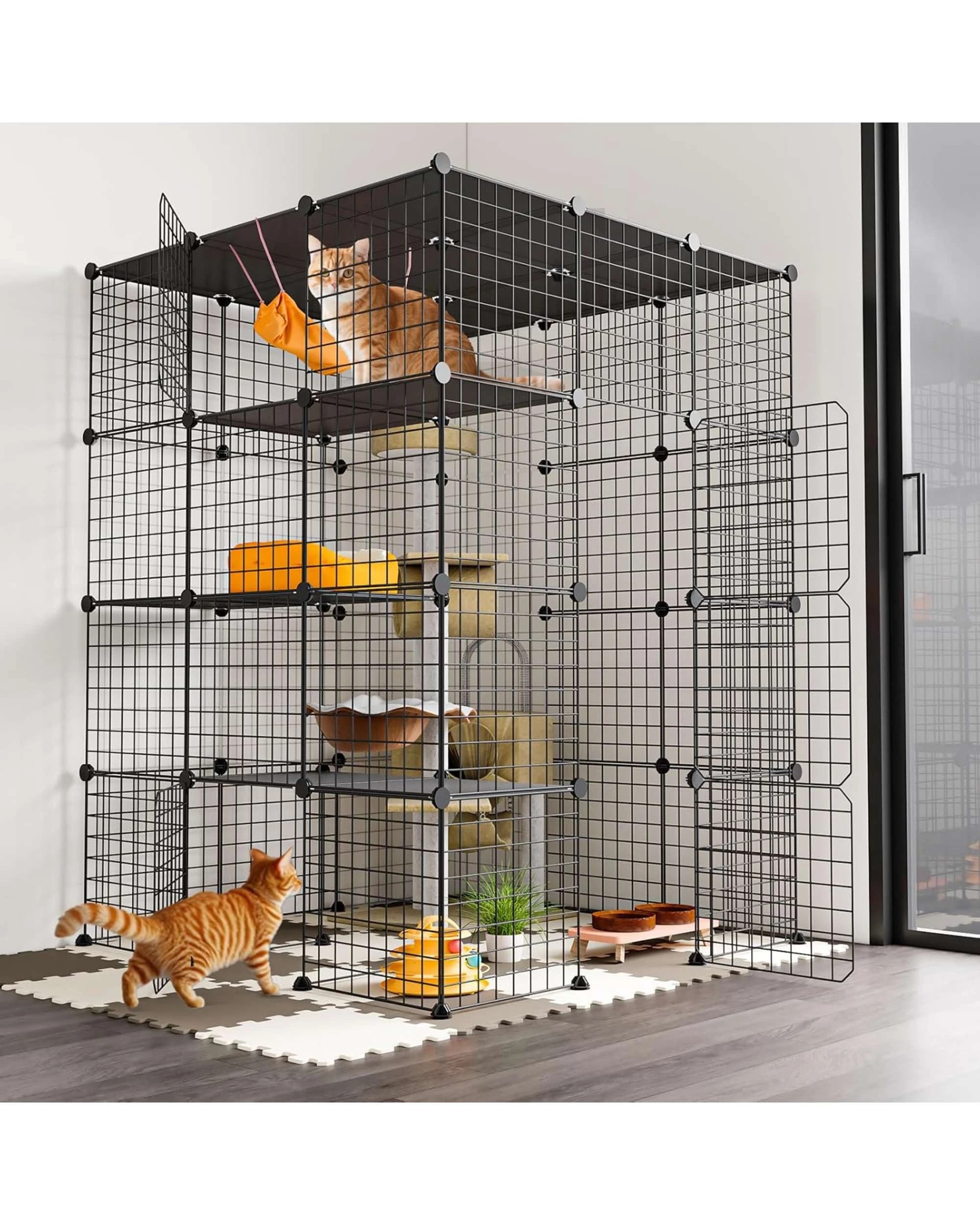 4 Advwin DIY Cat Cage Enclosure Cat Catio Pet House, 4 of 9