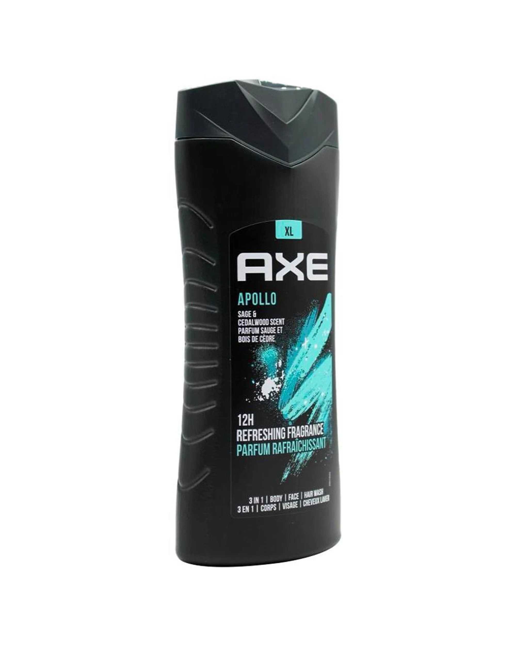 3 Axe Apollo 3-in-1 Body Face Hair Wash Sage Cedarwood Scent for Men 400ml - Black, 3 of 3