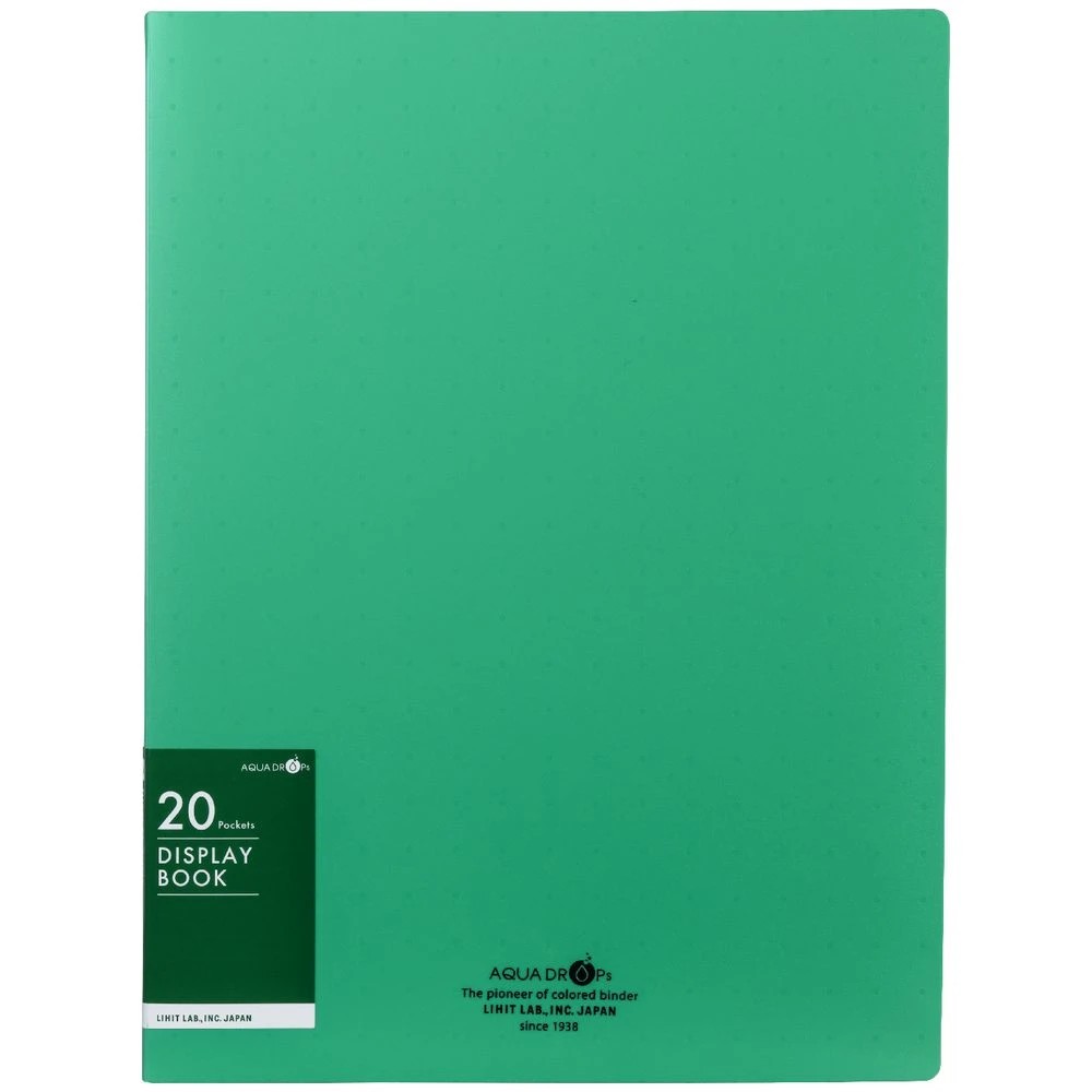 2 Aqua Drops Display Book A4 20 Pockets Vivid Green, 2 of 4