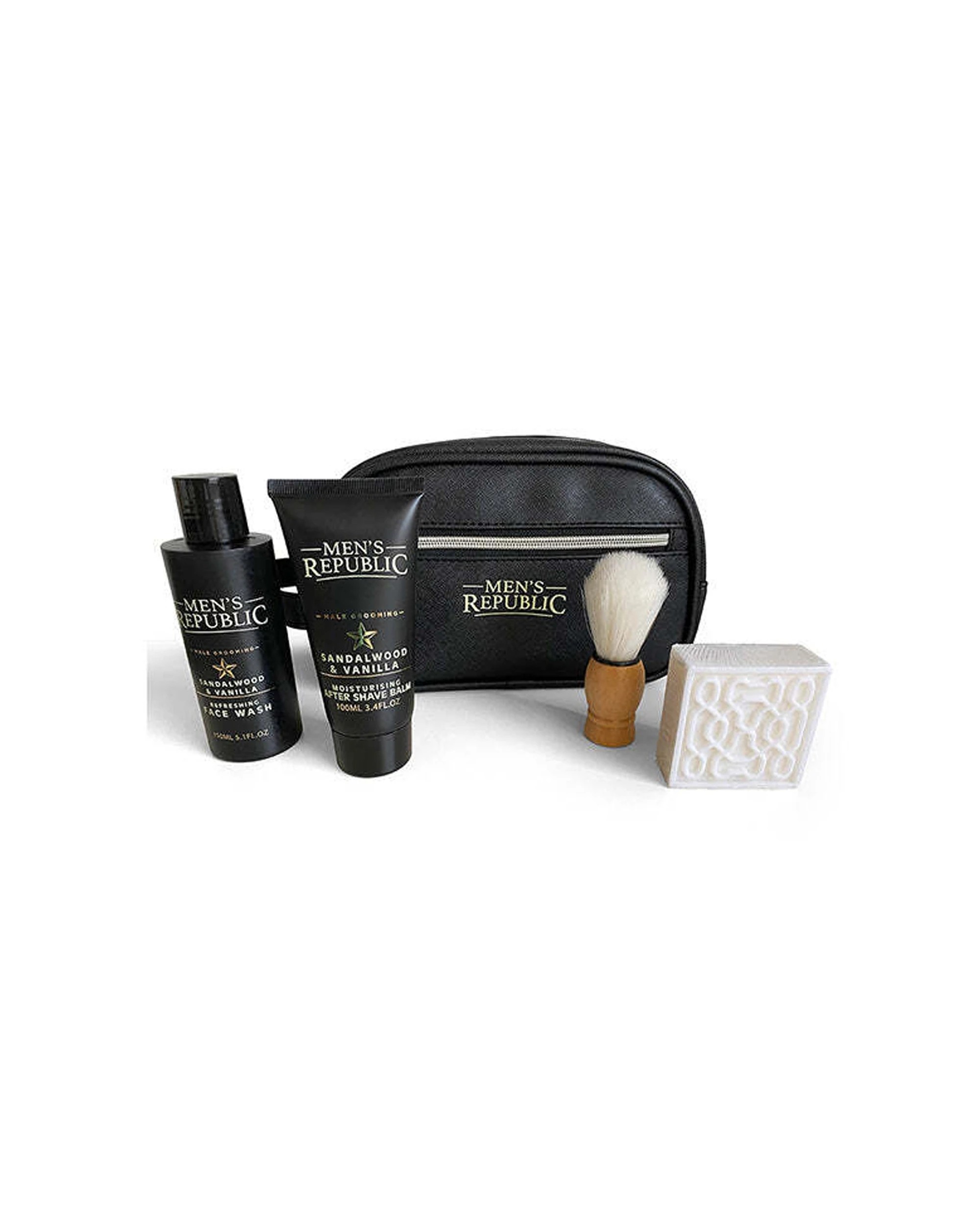 1 Mens Republic Grooming Kit 4Pc Cleansing Toiletry Bag Set Complete Grooming Set Travel Bag - Black, 1 of 3