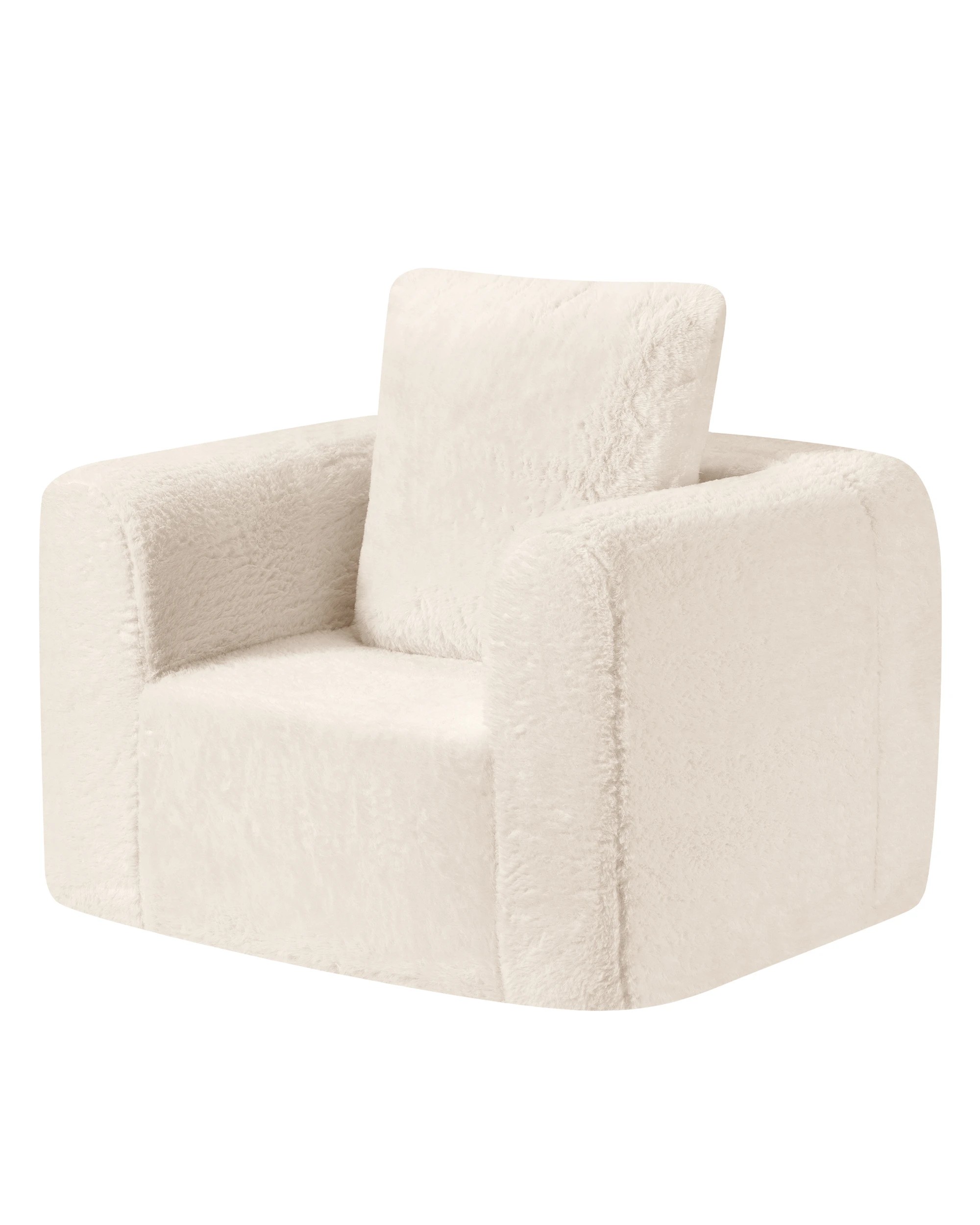 1 Playpals High-resilience Kids Sofa Couch with Pillow Toddler Chair Cream, 1 of 6