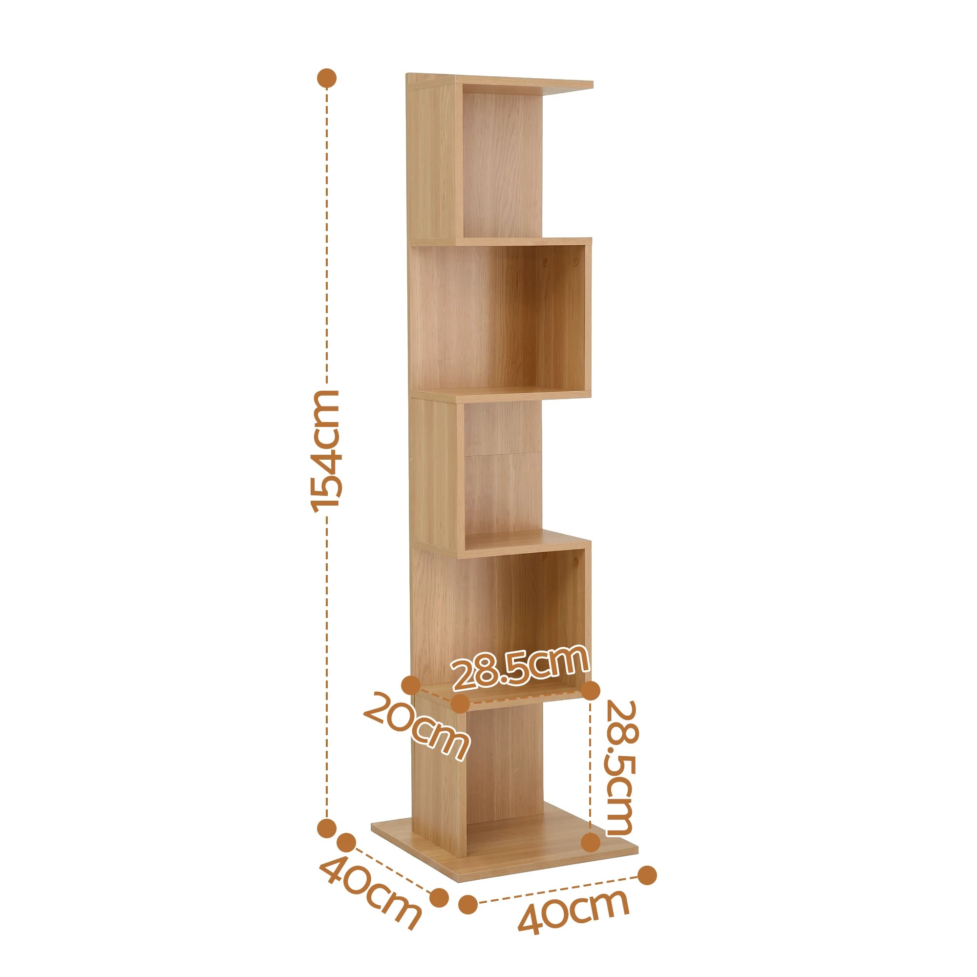 3 Artiss 5 Tiers Bookshelf S-shaped Bookcase - Natural, 3 of 7