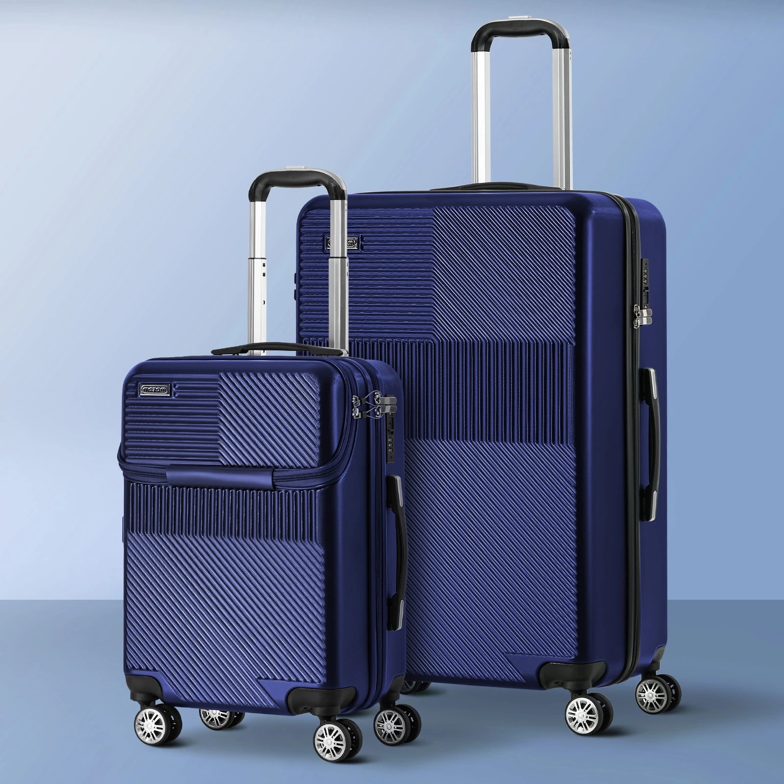3 Mazam 2PCS Luggage Suitcase Trolley Set TSA Carry On Hard Case - Blue, 3 of 9