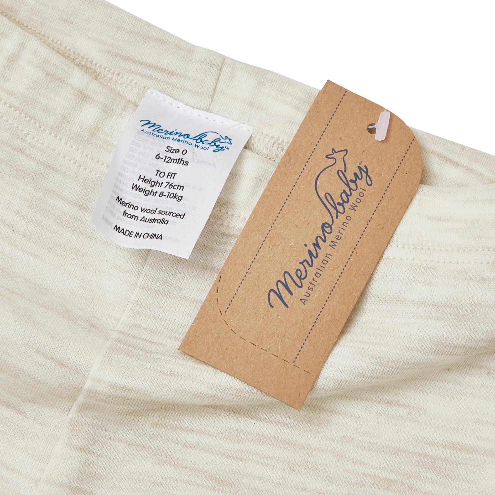 3 Merino Baby Australian Merino Wool Merino Pant- Cream Marle CREAM MARLE, 3 of 7