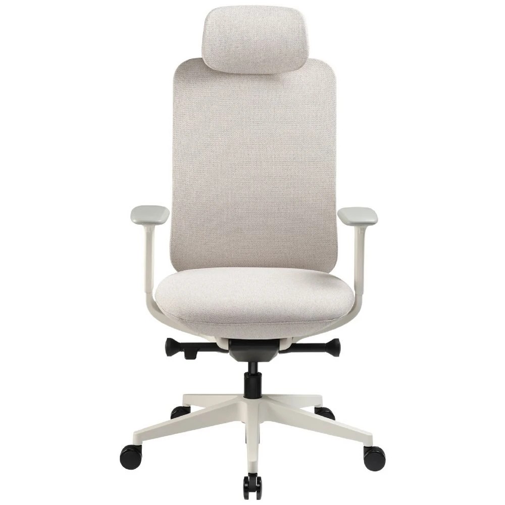3 Pago Electra Office Chair with Headrest Oatmeal White Ergonomic Chairs and Desk Chairs, 3 of 10