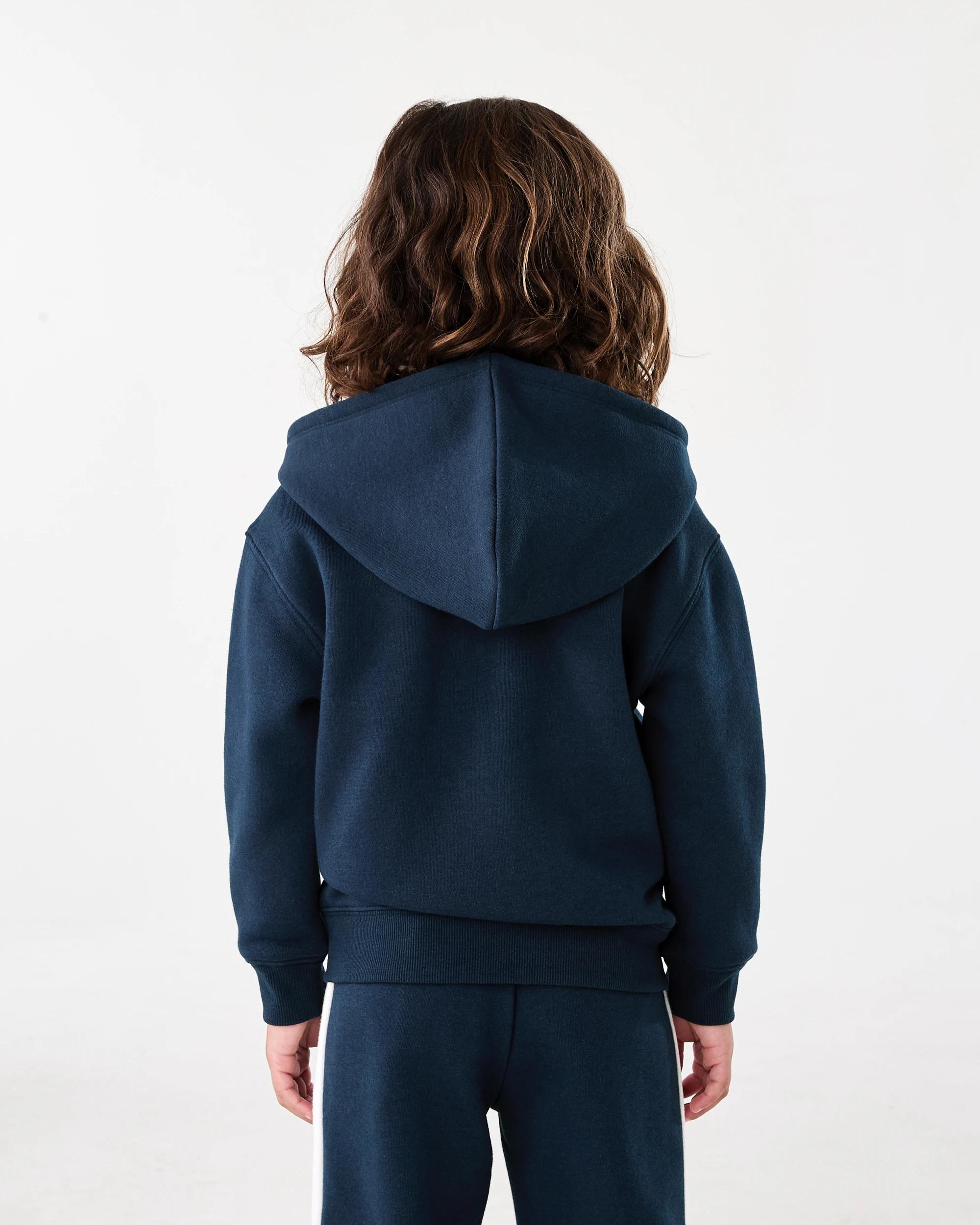 3 Plain Zip Through Hoodie Dress Navy, 3 of 8