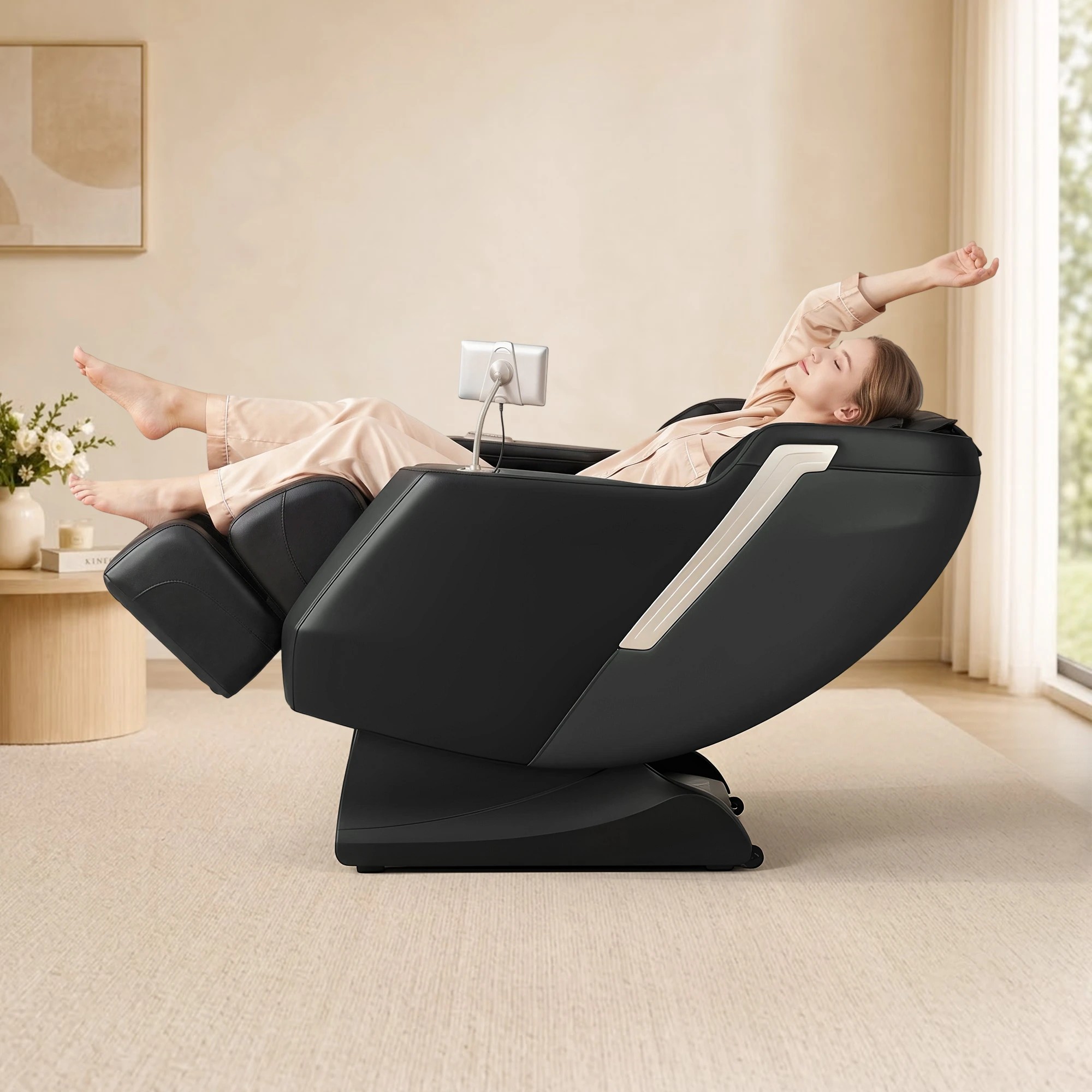 7 Livemor Flex Massage Chair Full Body 2026 Zero Gravity Recliner with Heat 24 Airbags Voice Control - Black, 7 of 10