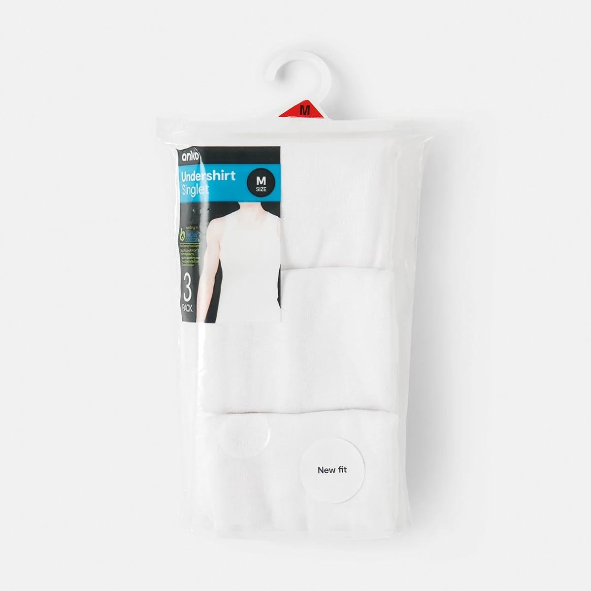 6 3 Pack Singlets WHITE, 6 of 7