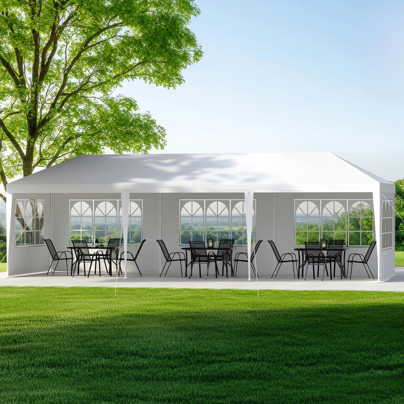 3 Alfordson Gazebo Marquee Outdoor Party Tent Camping Portable Side Wall 3x9m - White, 3 of 7