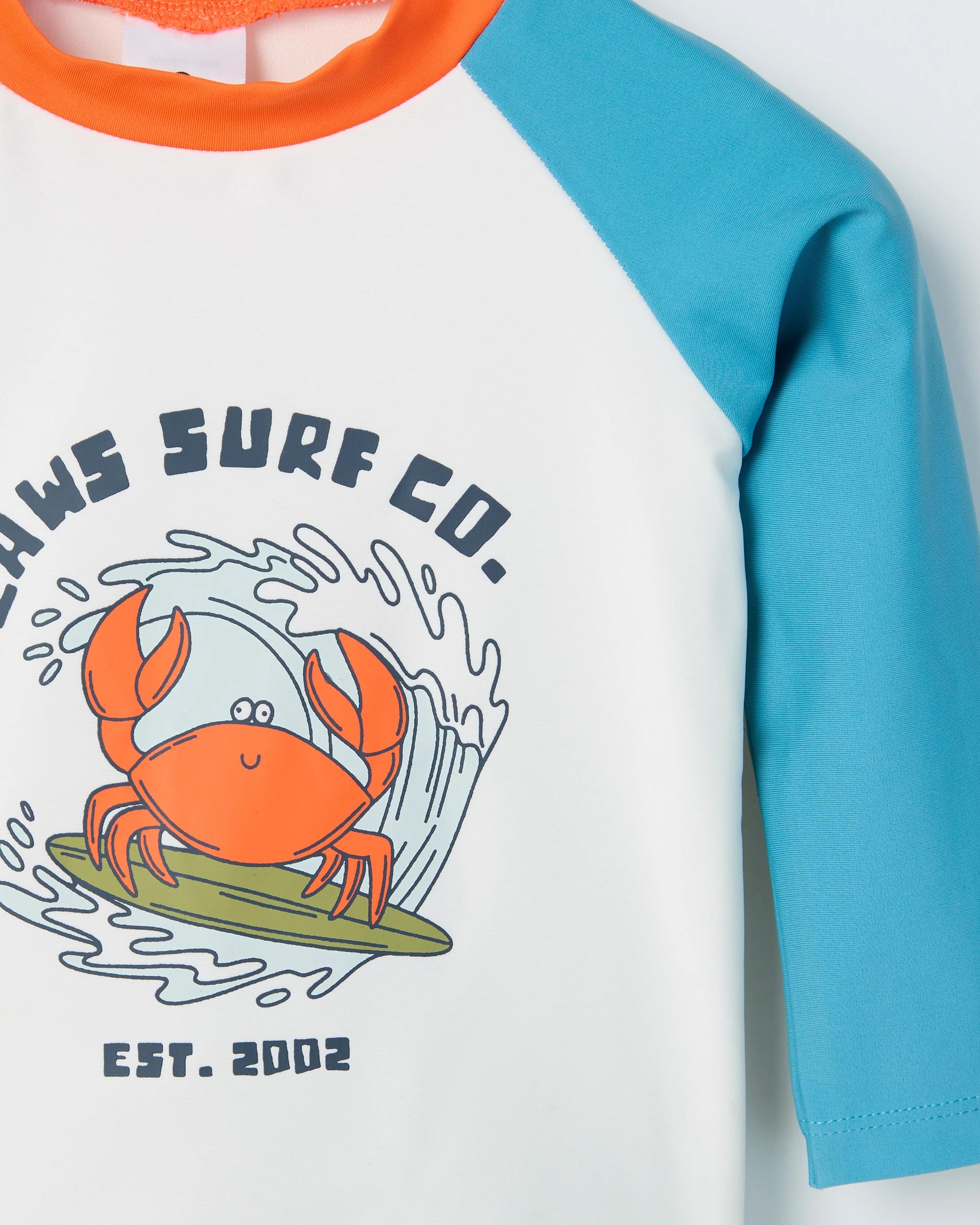 2 Target Baby Baby Long Sleeve Rash Vest and Leggings Swim Set BLUE SANDY CLAWS, 2 of 3