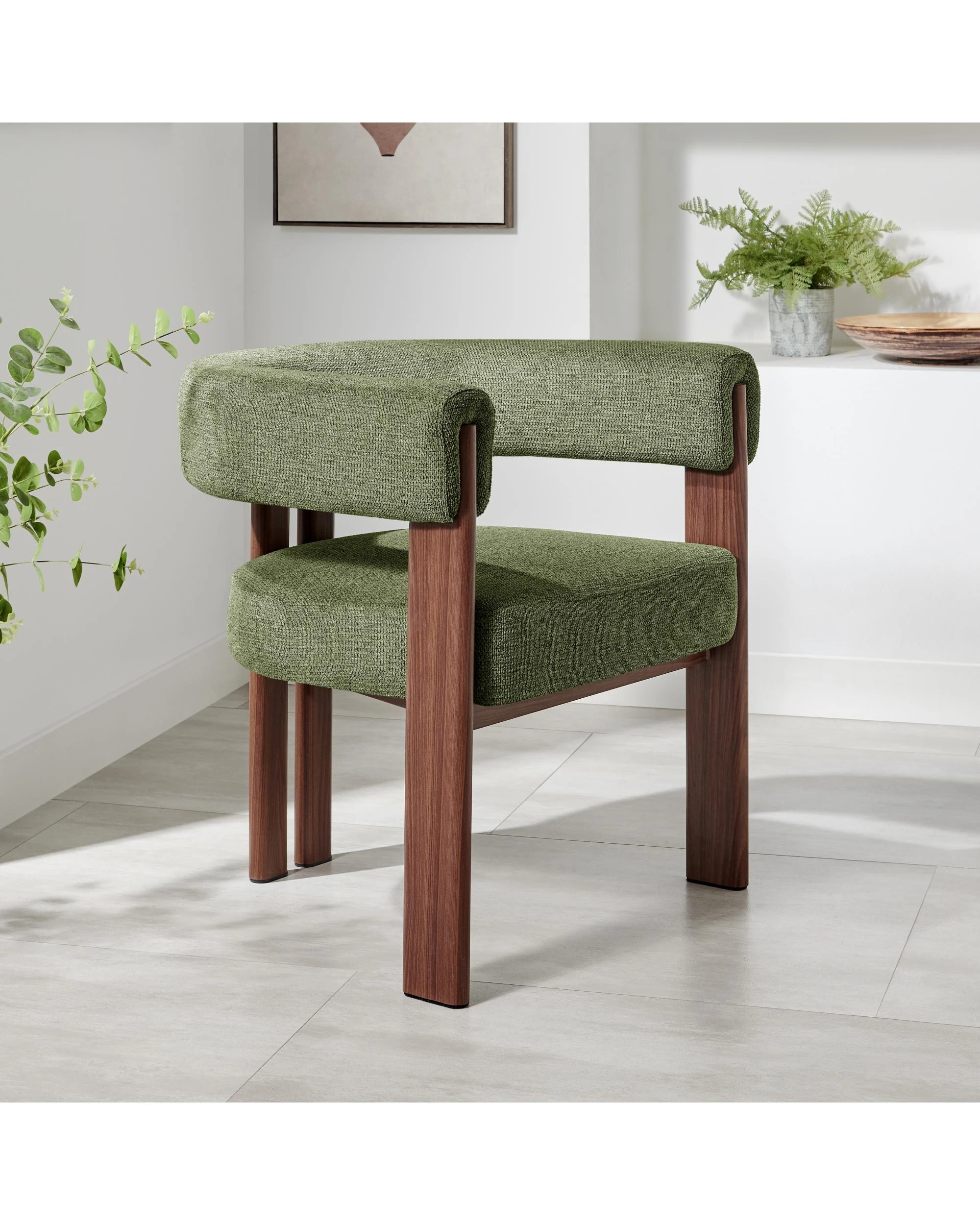 3 Kodu Accent Lounge Chair Armchair Olive and Walnut - Green, 3 of 10