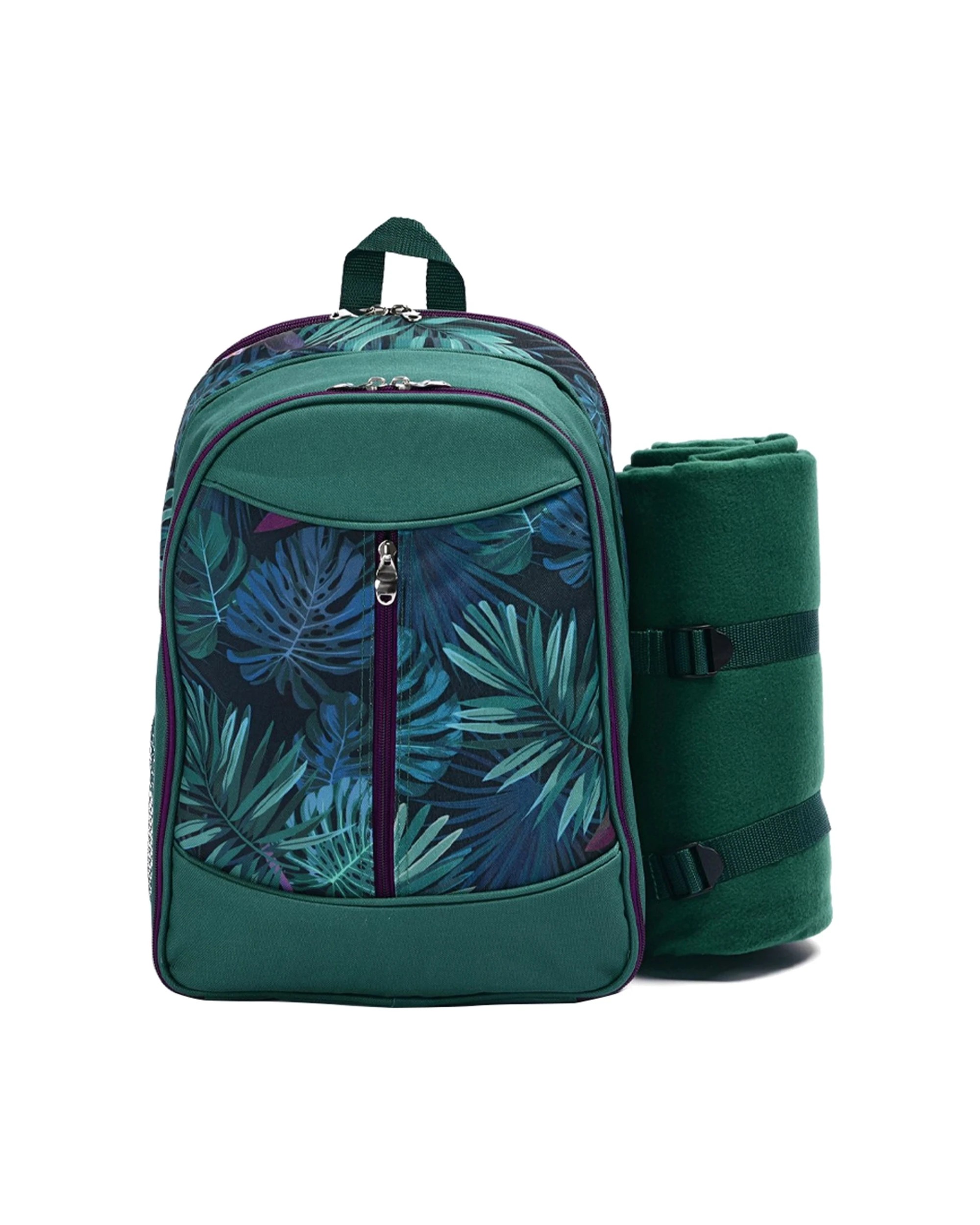 2 Trailmaster Insulated Picnic Backpack With Cutlery 4 Person Fleece Blanket - Multi, 2 of 6