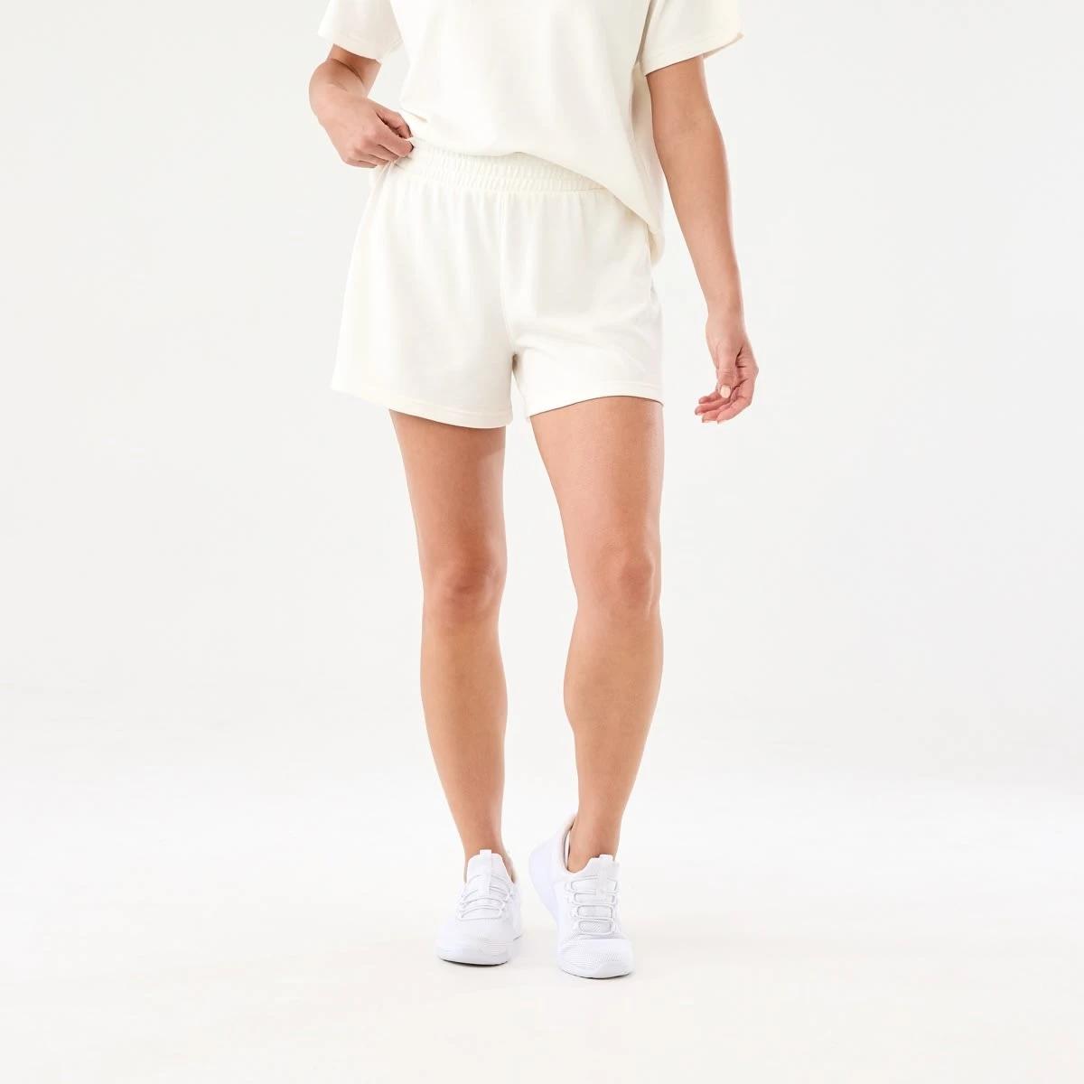 6 Active Womens Terry Everyday Shorts Wht Egret, 6 of 6