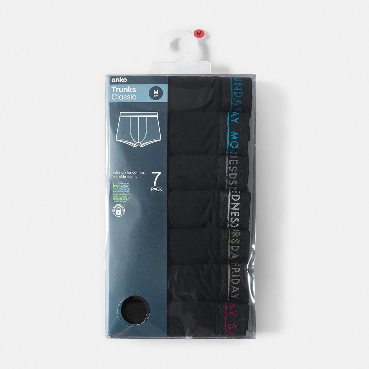 10 7 Pack 7 Day Trunks BLACK, 10 of 10