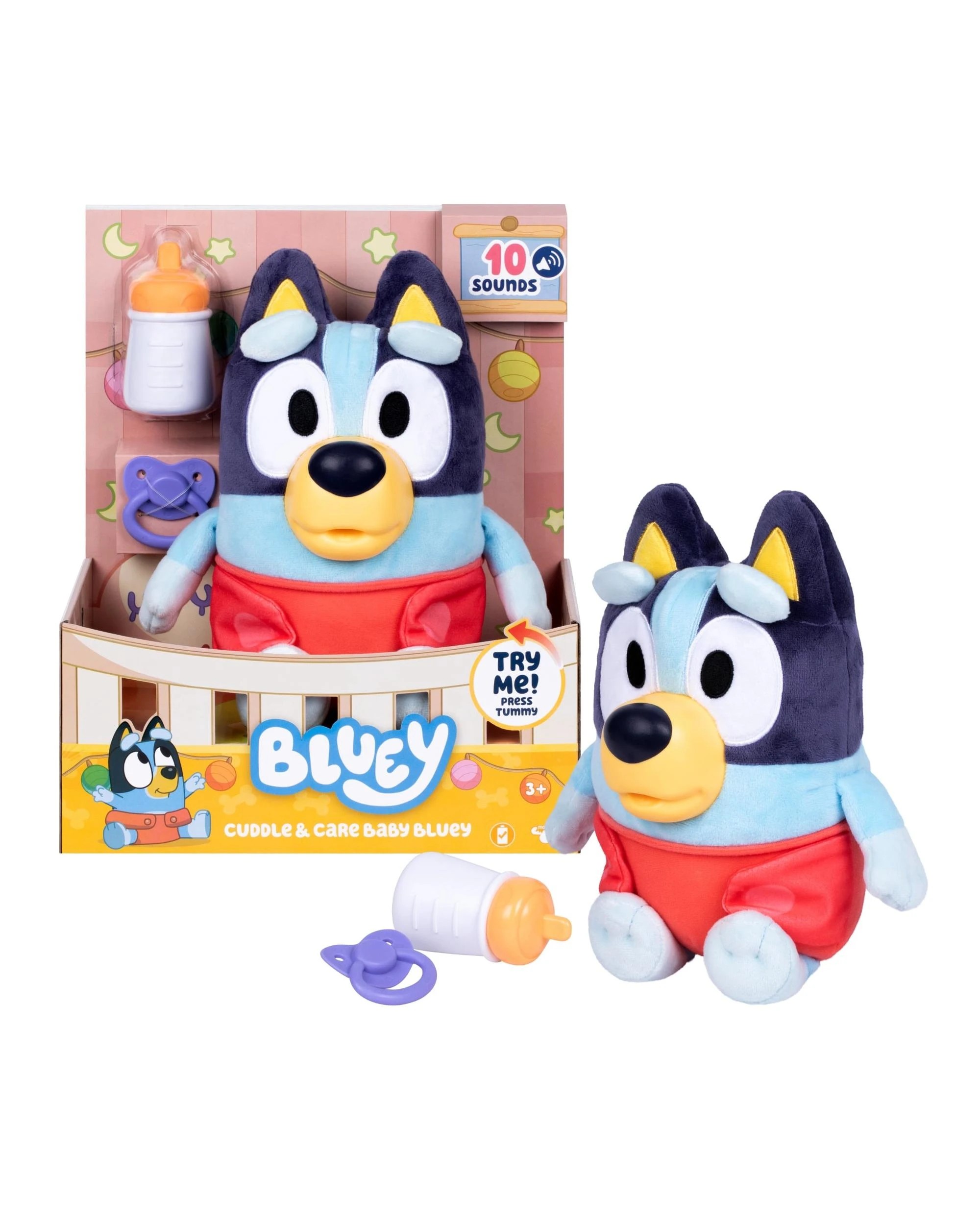 1 Bluey Cuddle and Care Baby Bluey Plush, 1 of 10