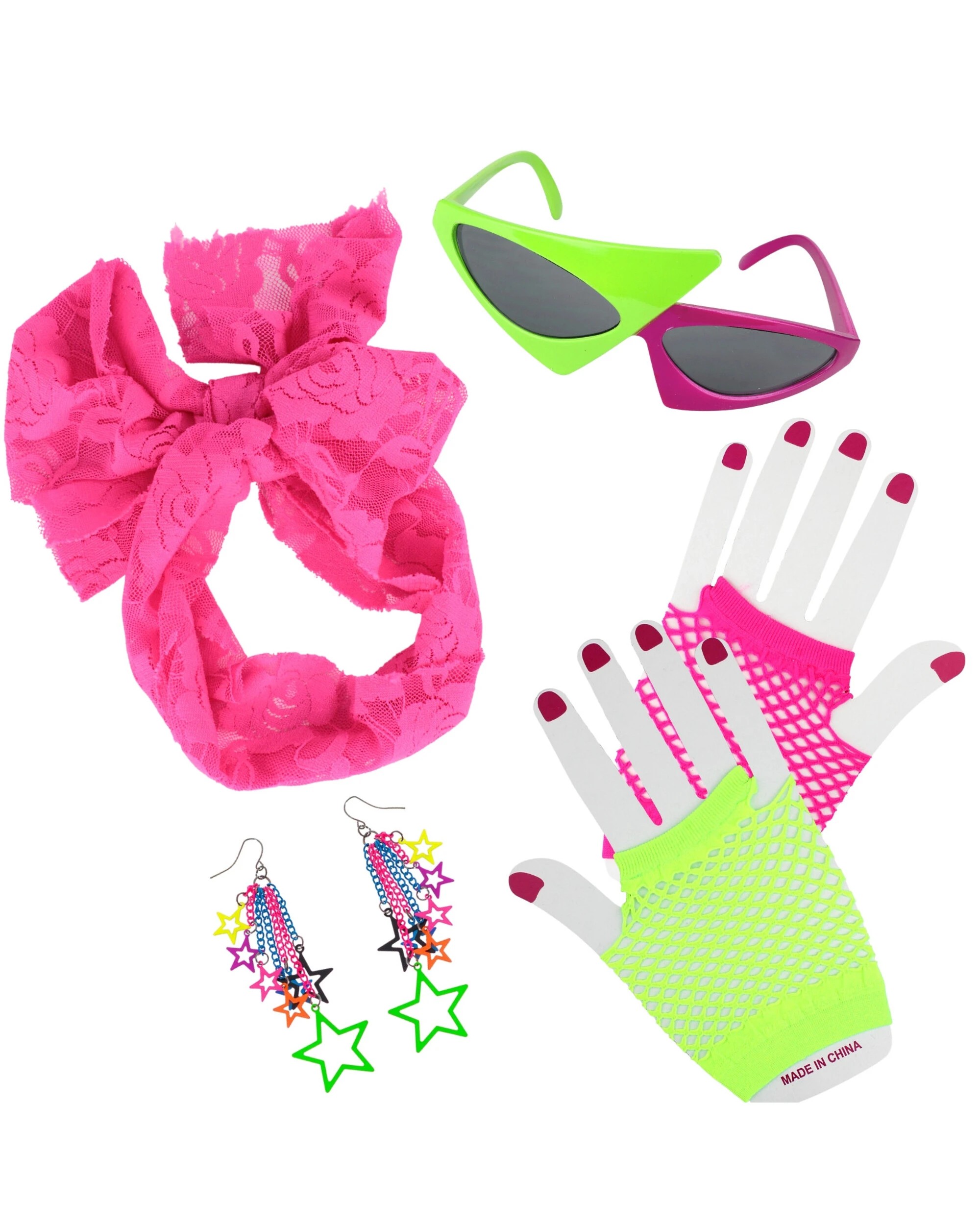 1 Oceana 80s Retro Neon Costume Accessory Kit - One Size - Multi, 1 of 3