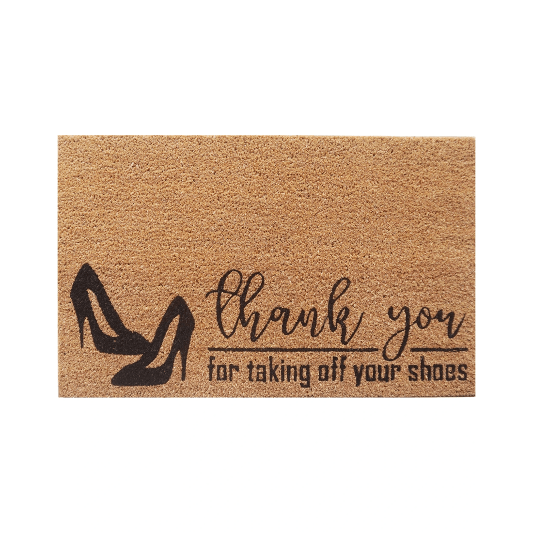 1 Solemate PVC-coir Shoes Off 45x75cm Outdoor Doormat Non-slip Durable - Brown, 1 of 1