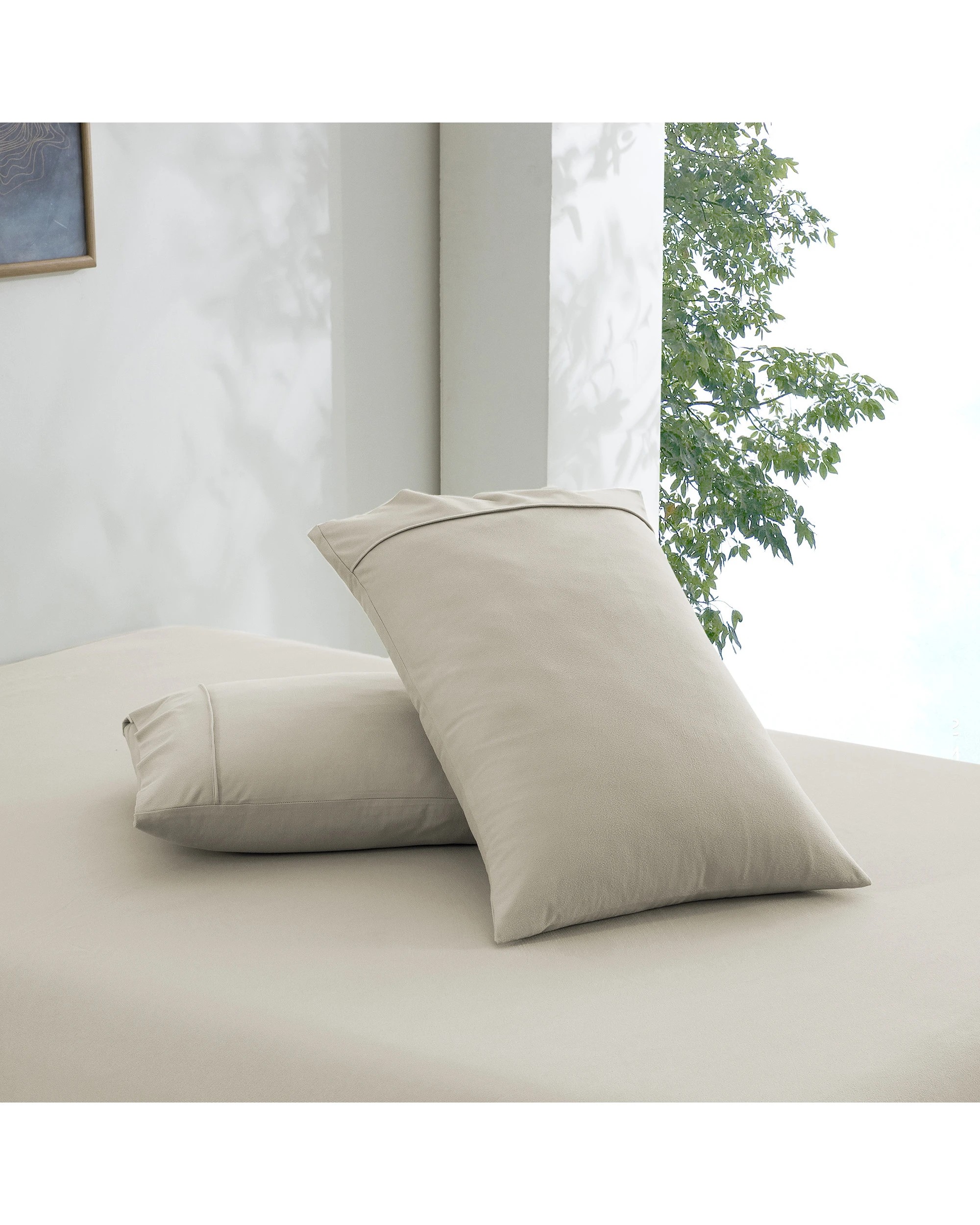 4 Dreamaker Micro Flannel Sheet Set - Single Bed - Stone, 4 of 9