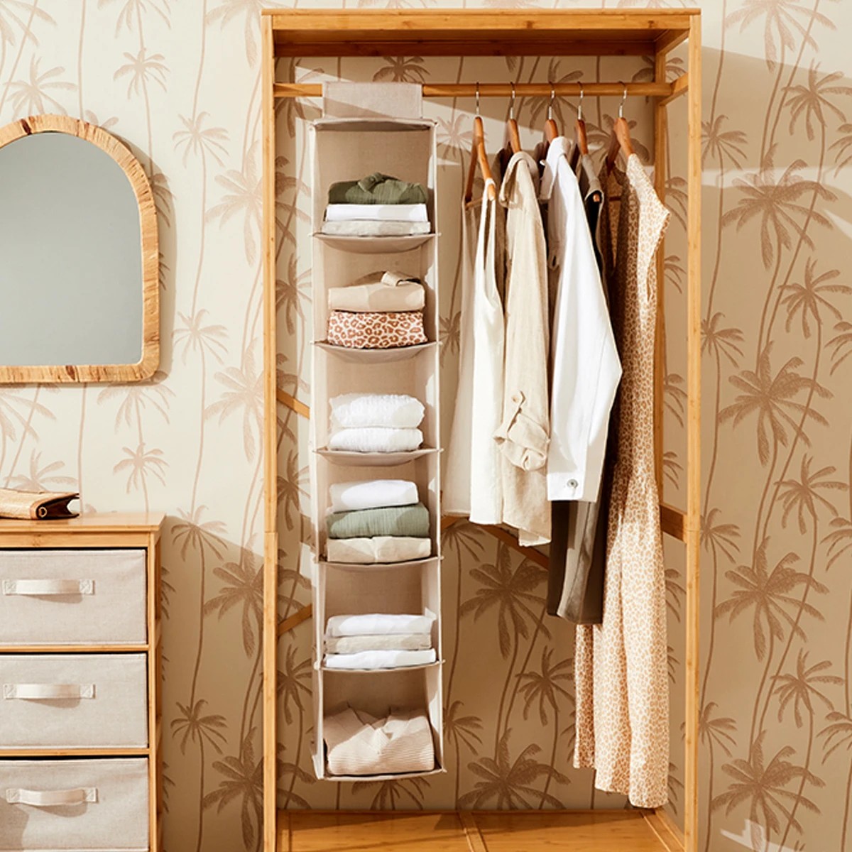 10 6 Shelf Linen Look Hanging Organiser, 10 of 10