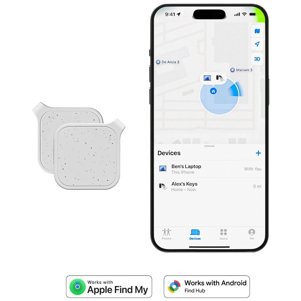 4 Journey Loc8 Finder FOB Apple/Google Sparkle White 2 Pack, 4 of 4