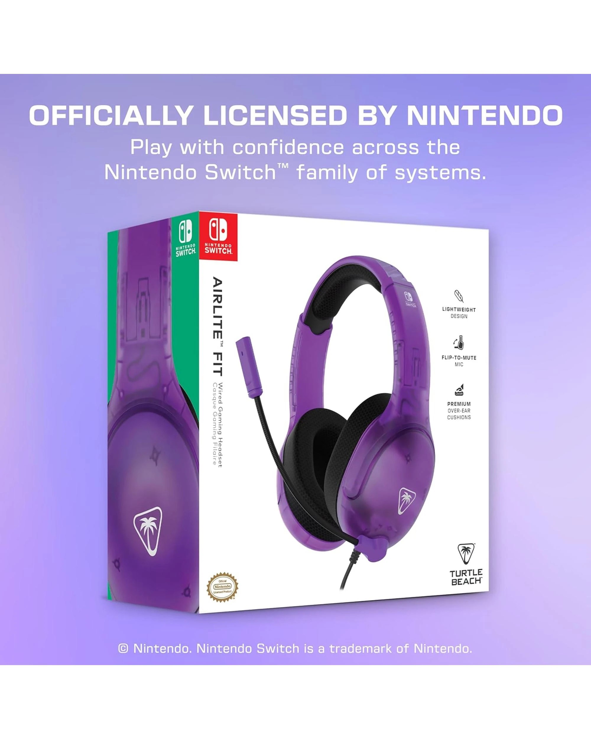 10 Turtle Beach Airlite Fit Wired Gaming Headset for Nintendo Switch - Ghost Purple - Purple, 10 of 10